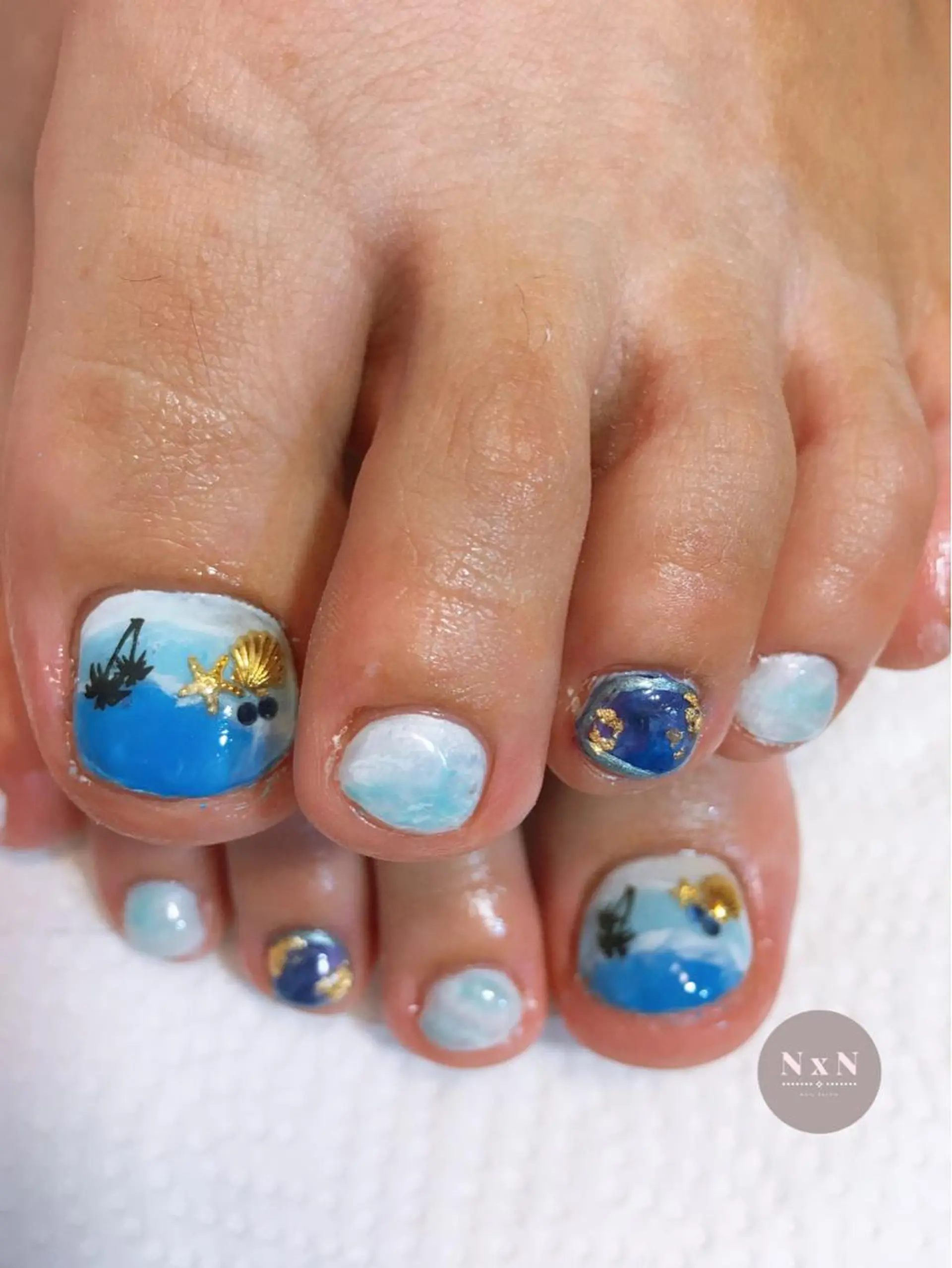 ネイル ジェルネイル ぷっくりネイル フットネイル nail salon N×Nのネイルデザイン