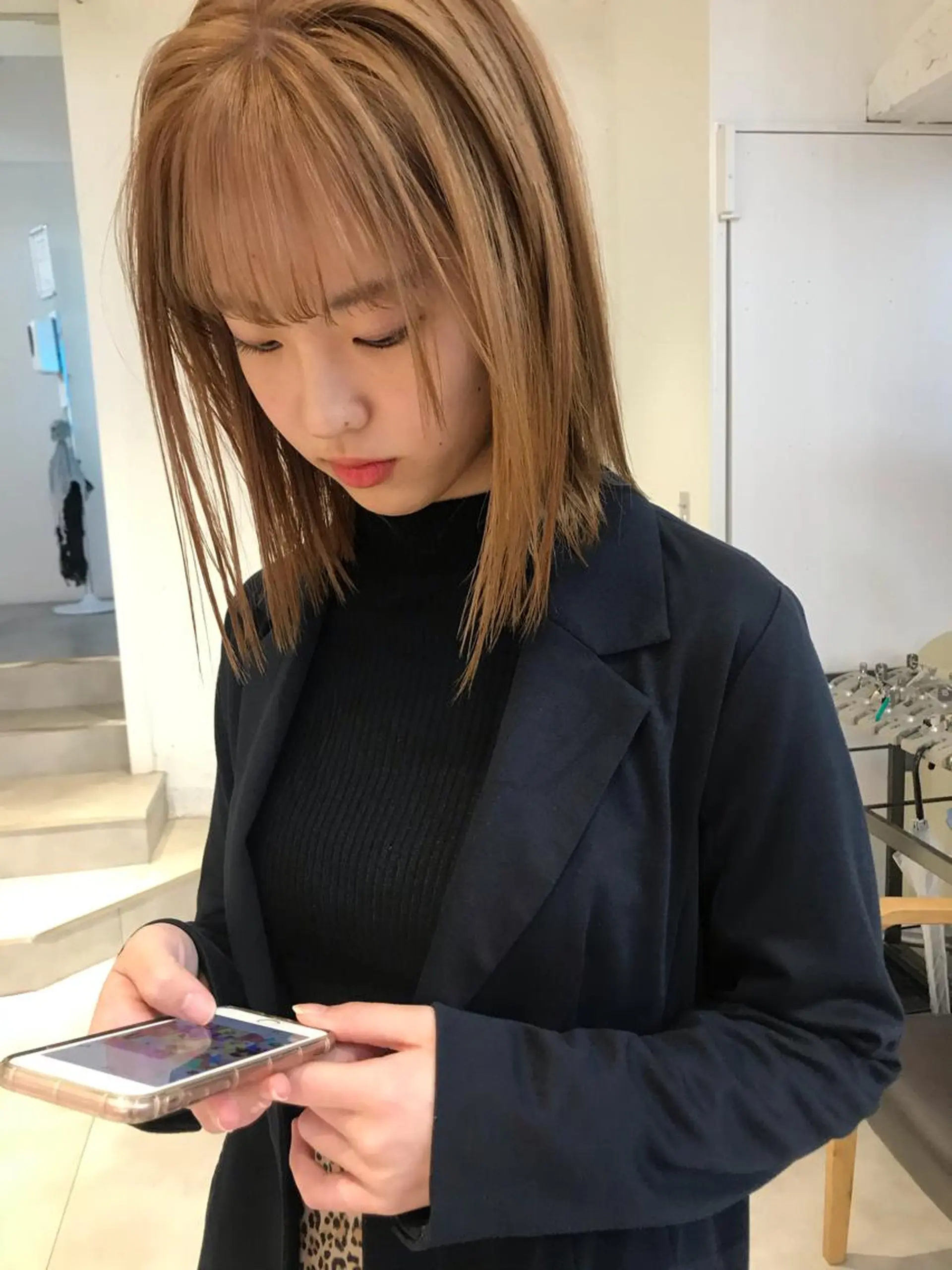 ミディアム カラー カット パーマ 🇰🇷カルマパーマ kaito🇰🇷のヘアスタイル