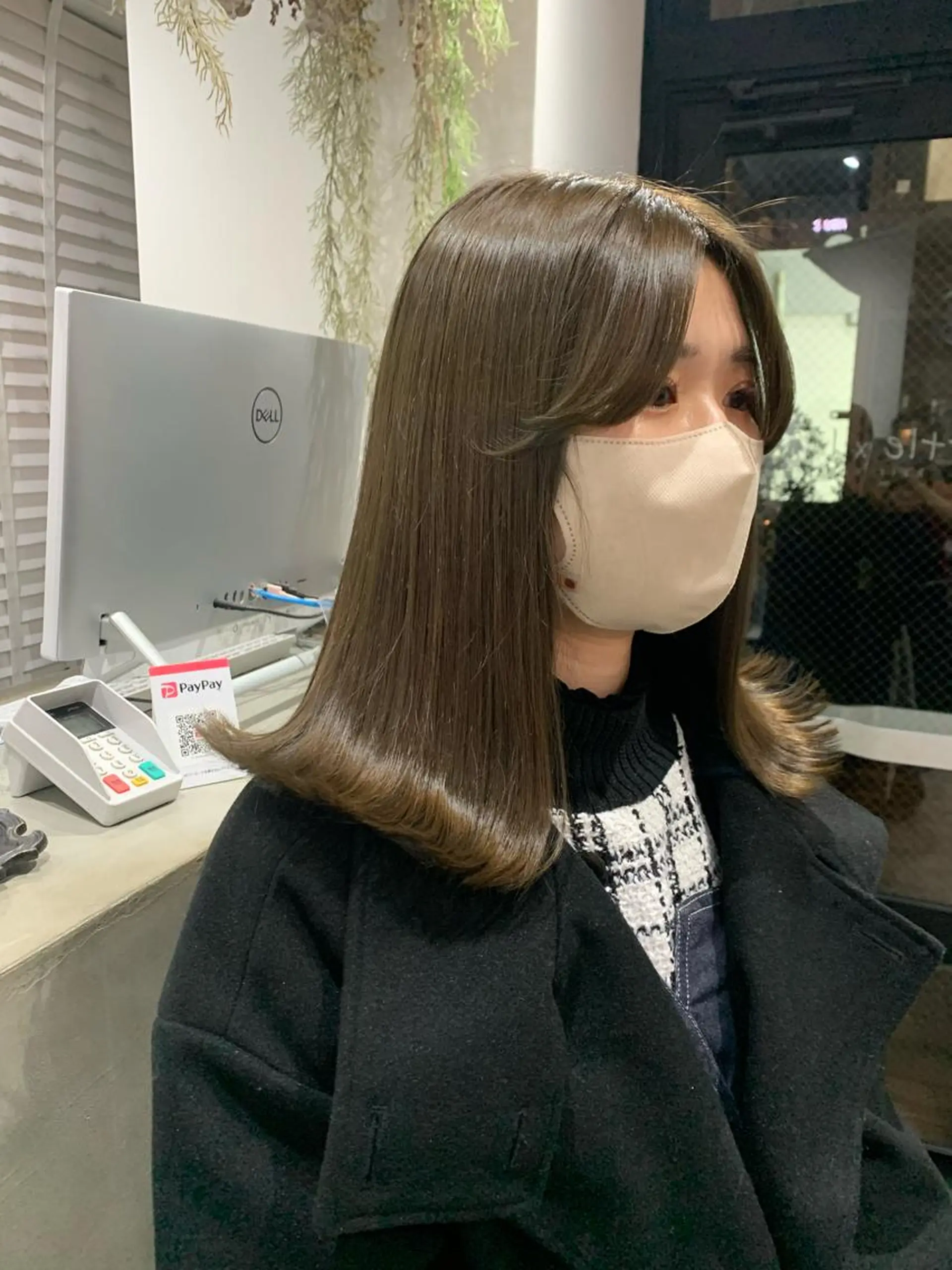 セミロング カラー ヘアアレンジ ヘアカラー トリートメント kei/透明感カラー /ベージュ/ブリーチのヘアスタイル