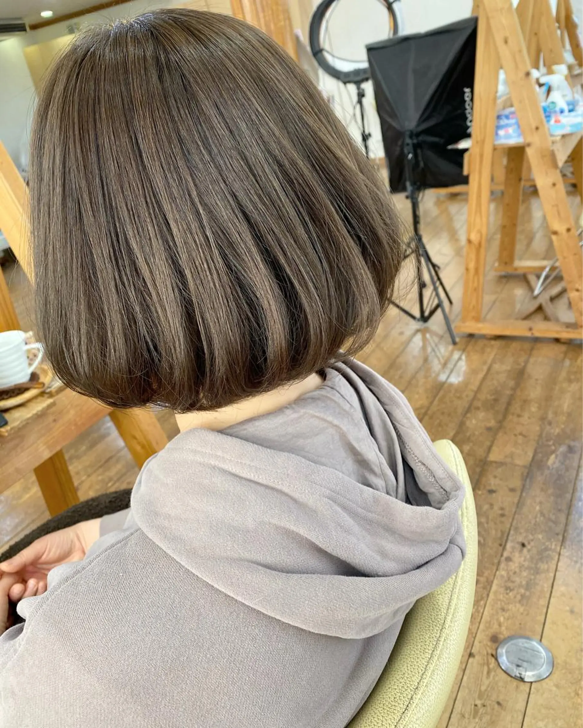 ミディアム カラー イルミナカラー 荒木 ひろかのヘアスタイル