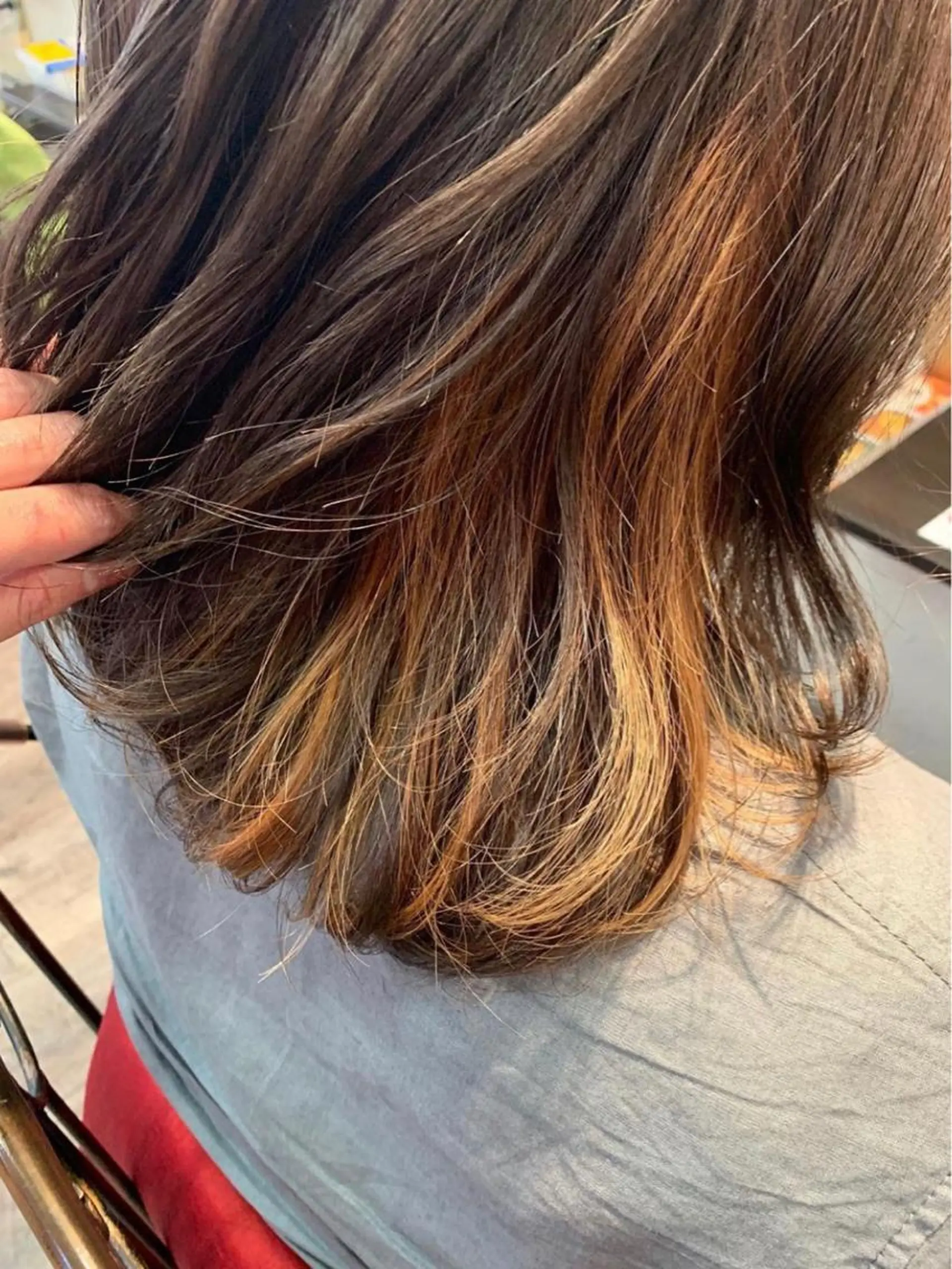 ミディアム カラー ベージュカラー オレンジ オレンジベージュ 🌈艶髪　矯正 川崎　海🌈のヘアスタイル