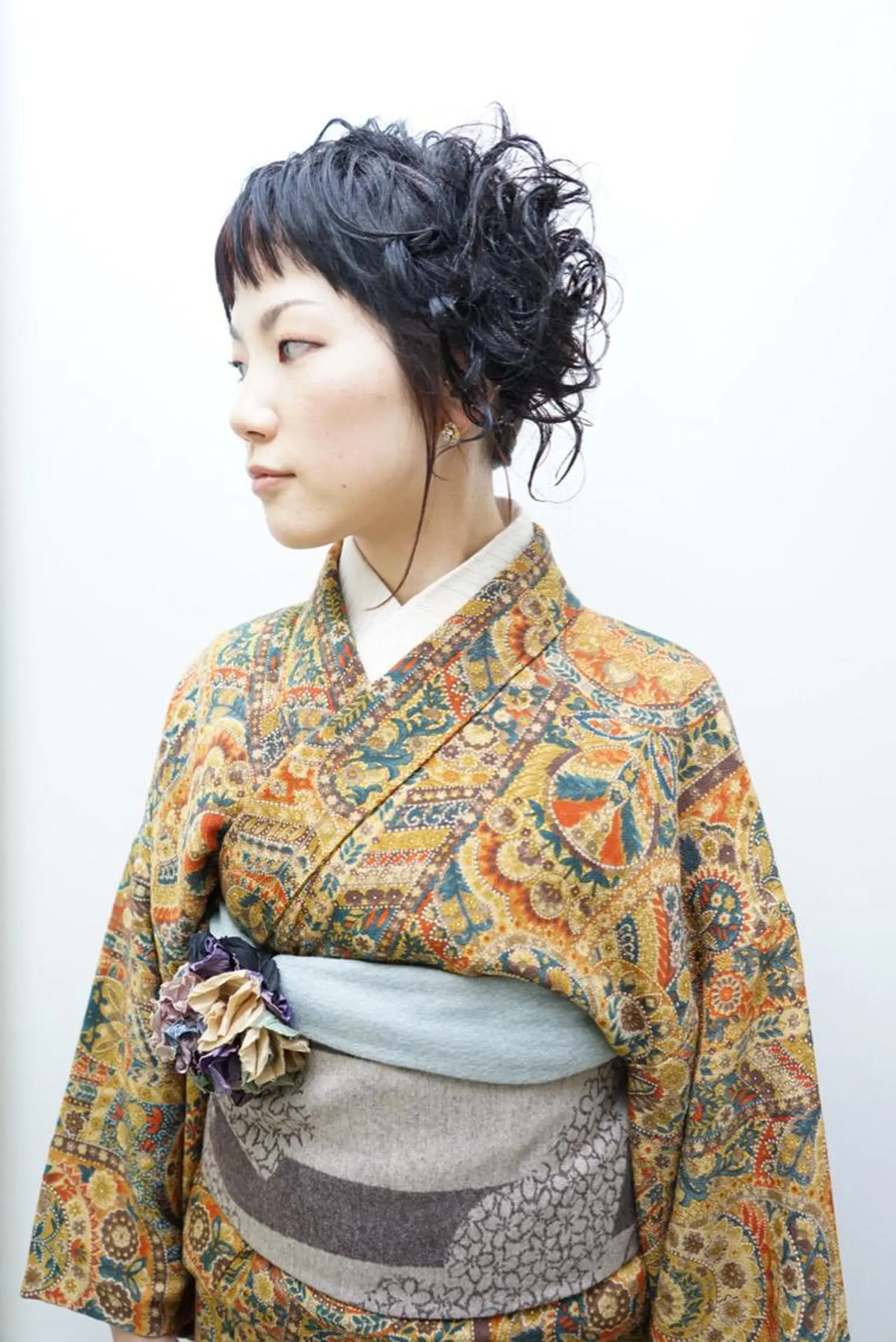 ミディアム ヘアアレンジ 着物ヘア 髪質改善&デザイン専門店Retto:天王寺阿倍野店所属・髪質改善/デザイン/ 天王寺/奥野和広のヘアスタイル