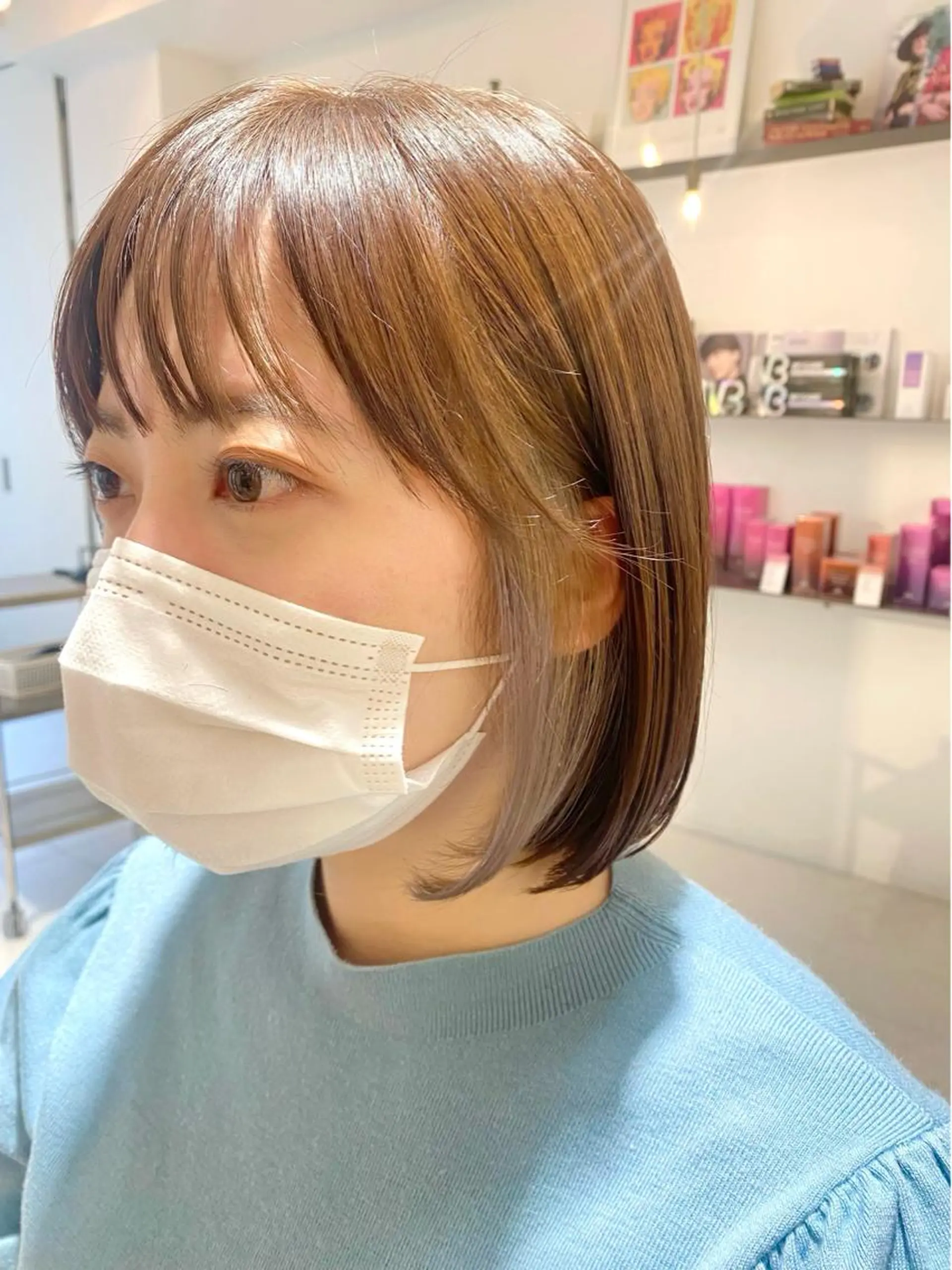 ミディアム カラー 安永 涼のヘアスタイル