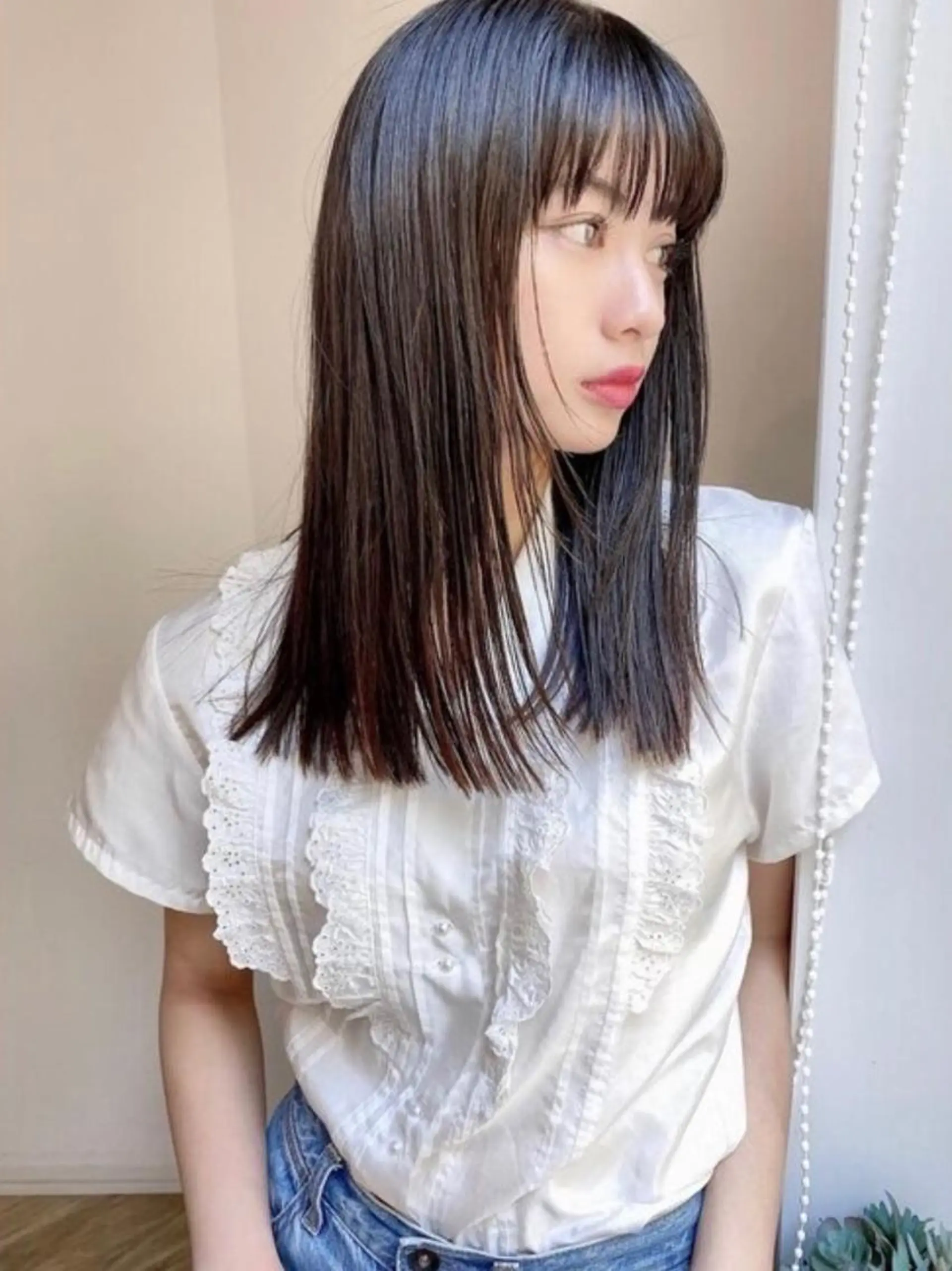 セミロング カラー 理想のツヤ髪へ 👼谷山　潮音👼のヘアスタイル