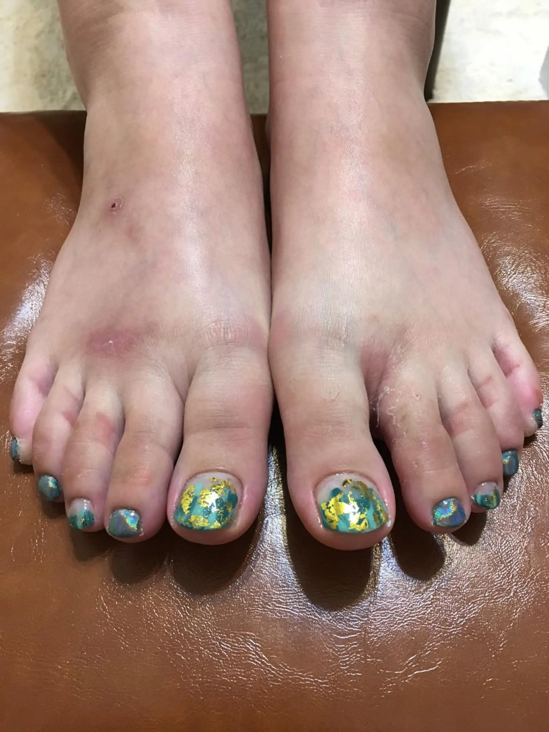 ネイル アートネイル フットネイル グリーン フットネイル 🌈KANÅKO 🌈のネイルデザイン