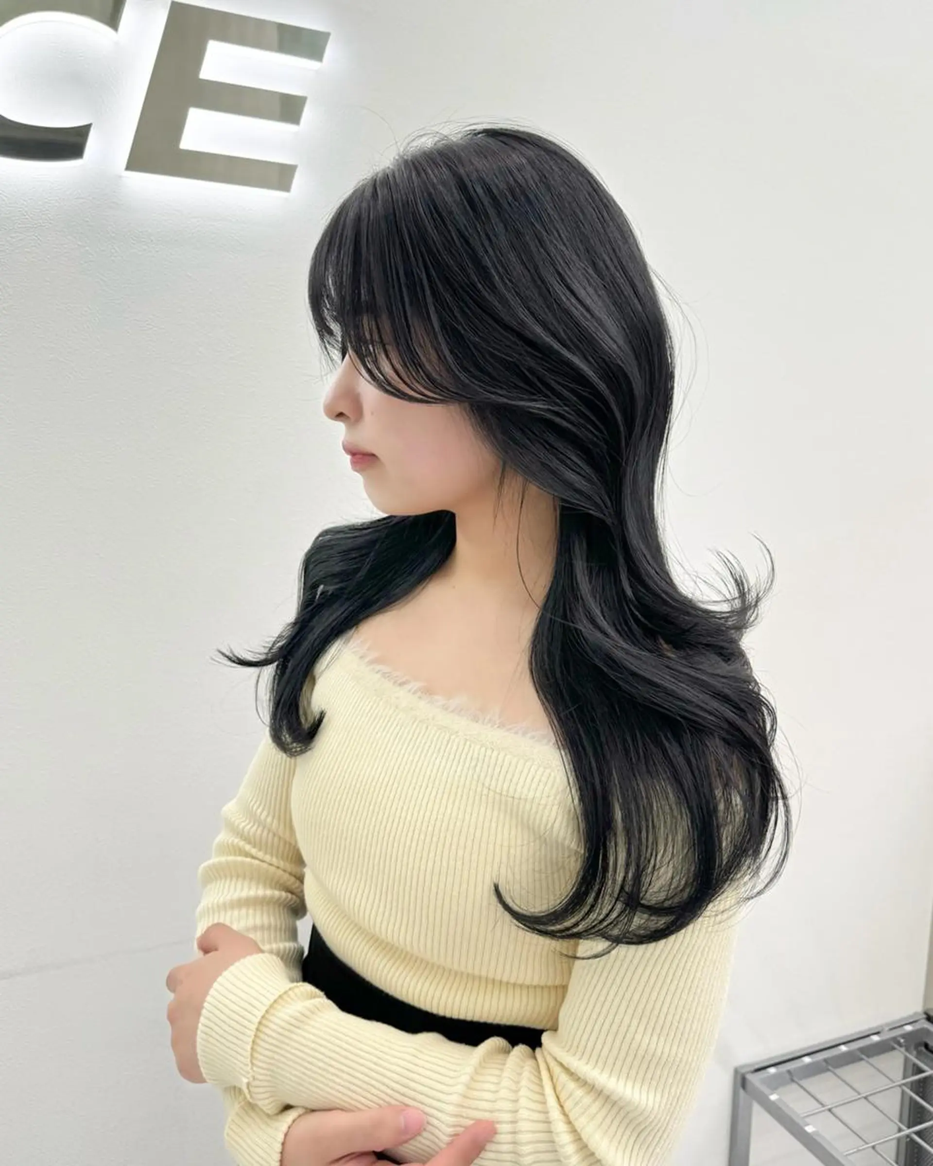 ロング カラー 韓国暗髪🇰🇷レイ ヤー🤍THREEのヘアスタイル