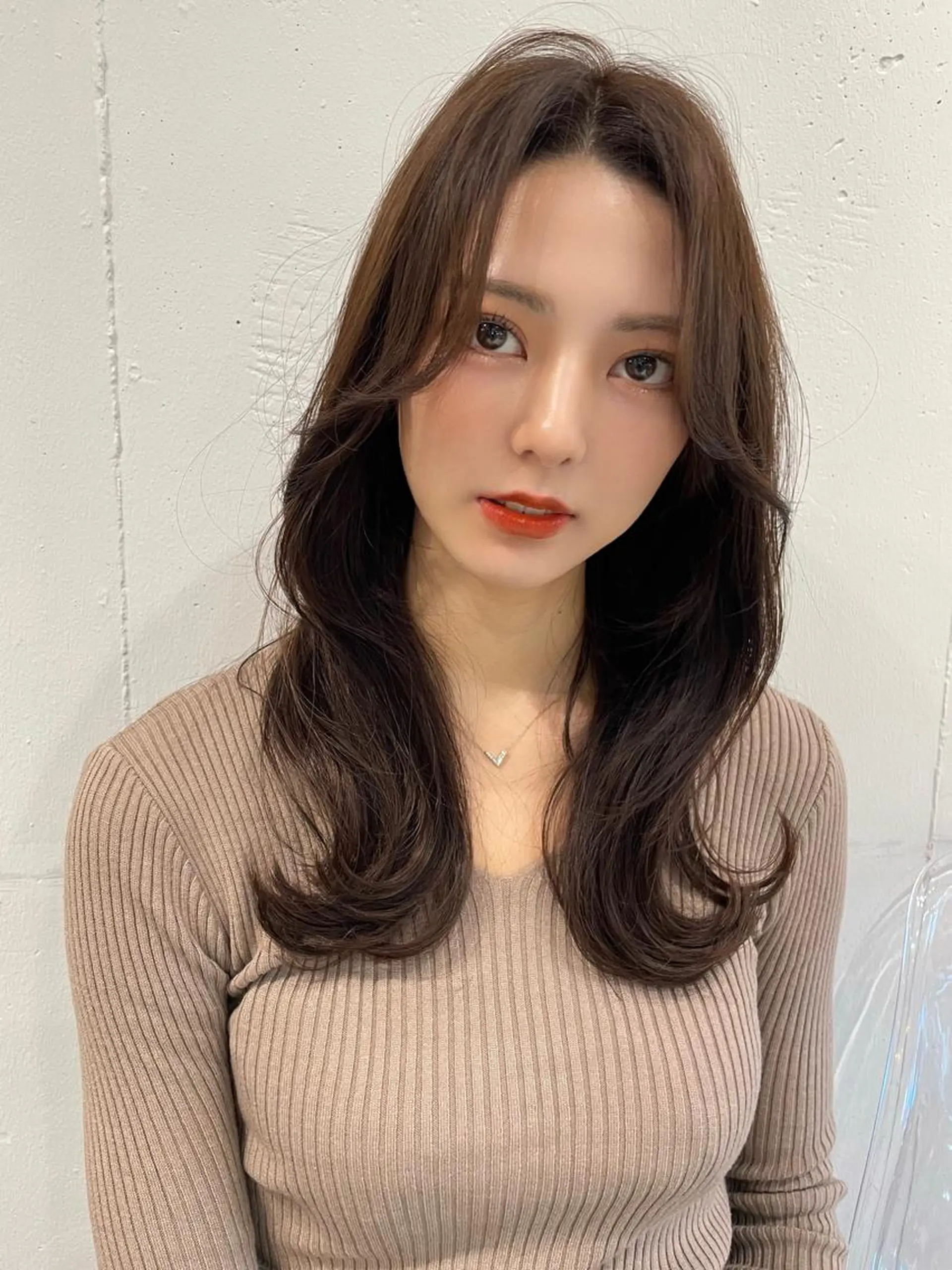 セミロング カラー カット ヘアカラー トリートメント 韓国ヘア🤍顔周り/ 髪質改善✨/林遼一郎のヘアスタイル