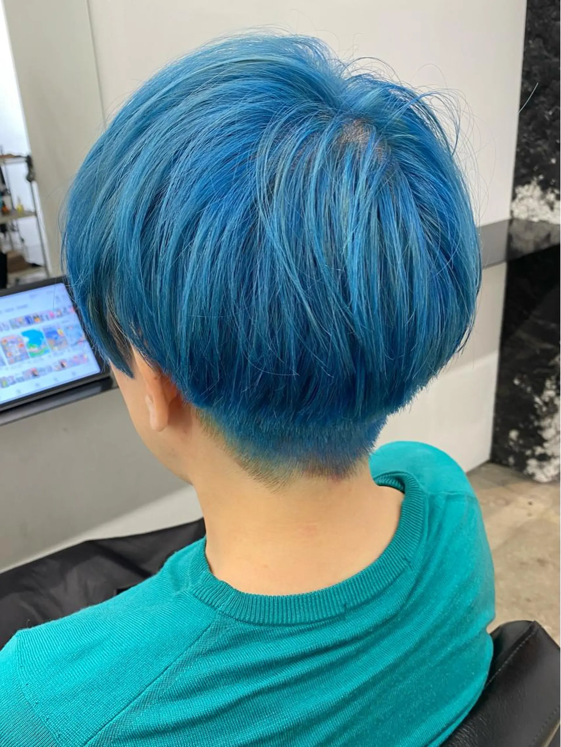 ショート カラー アクアカラー ブルーカラー ショートヘア カット ヘアカラー ［似合わせヘア］ ✂︎OGURO✂︎のヘアスタイル