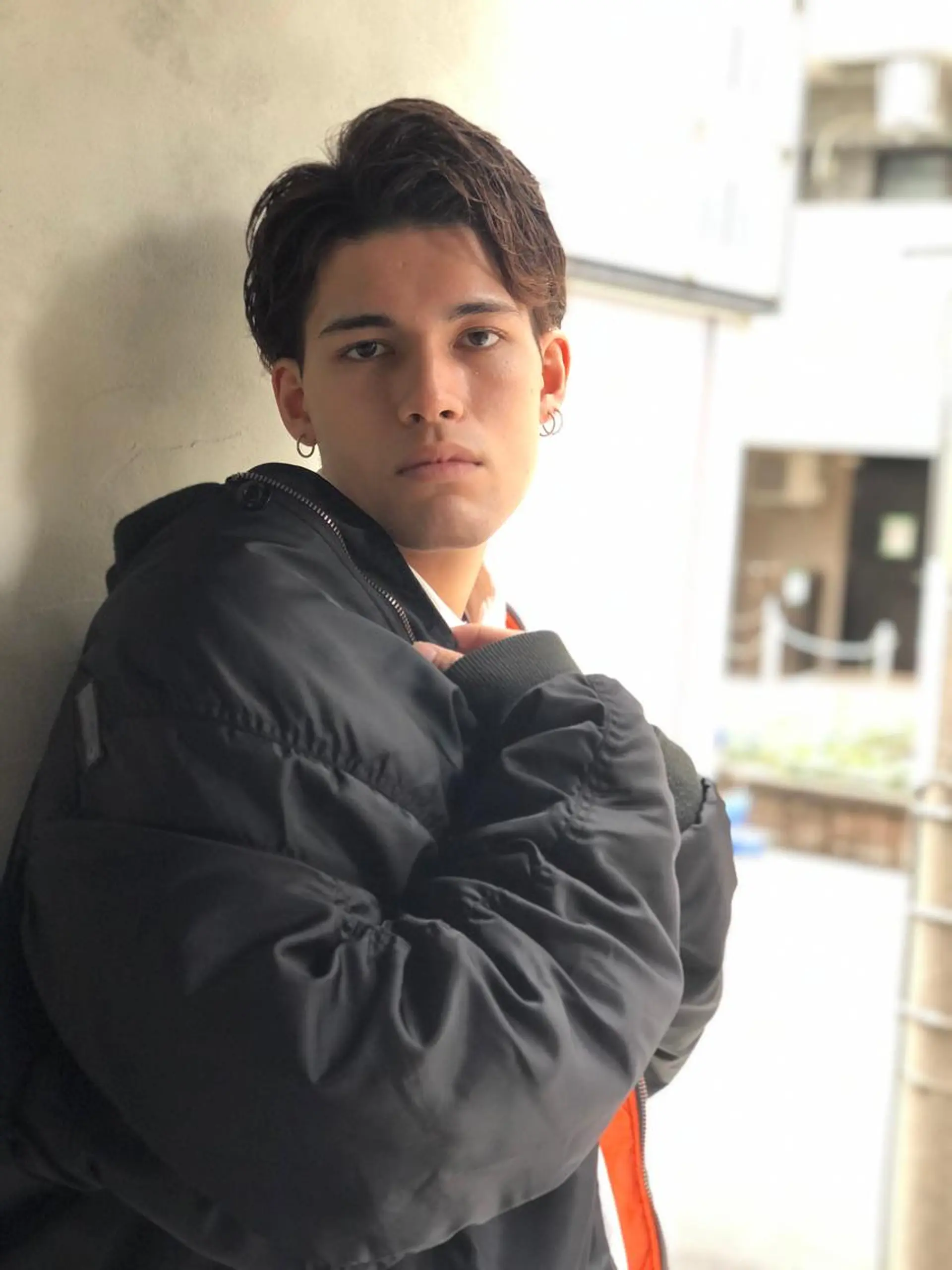 ショート カラー パーマ メンズ kiitos所属・関西センターパート メンズモデル募集のヘアスタイル