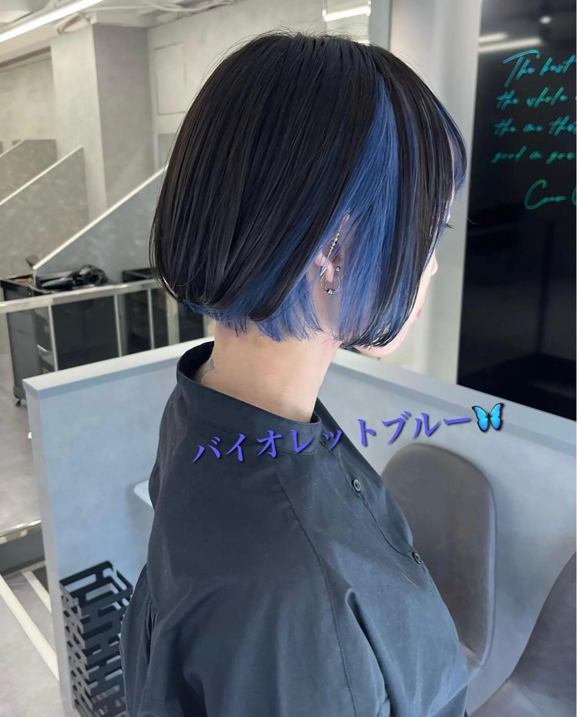 カラー ブルーカラー インナーカラー バイオレットカラー 小林 拓真のヘアスタイル