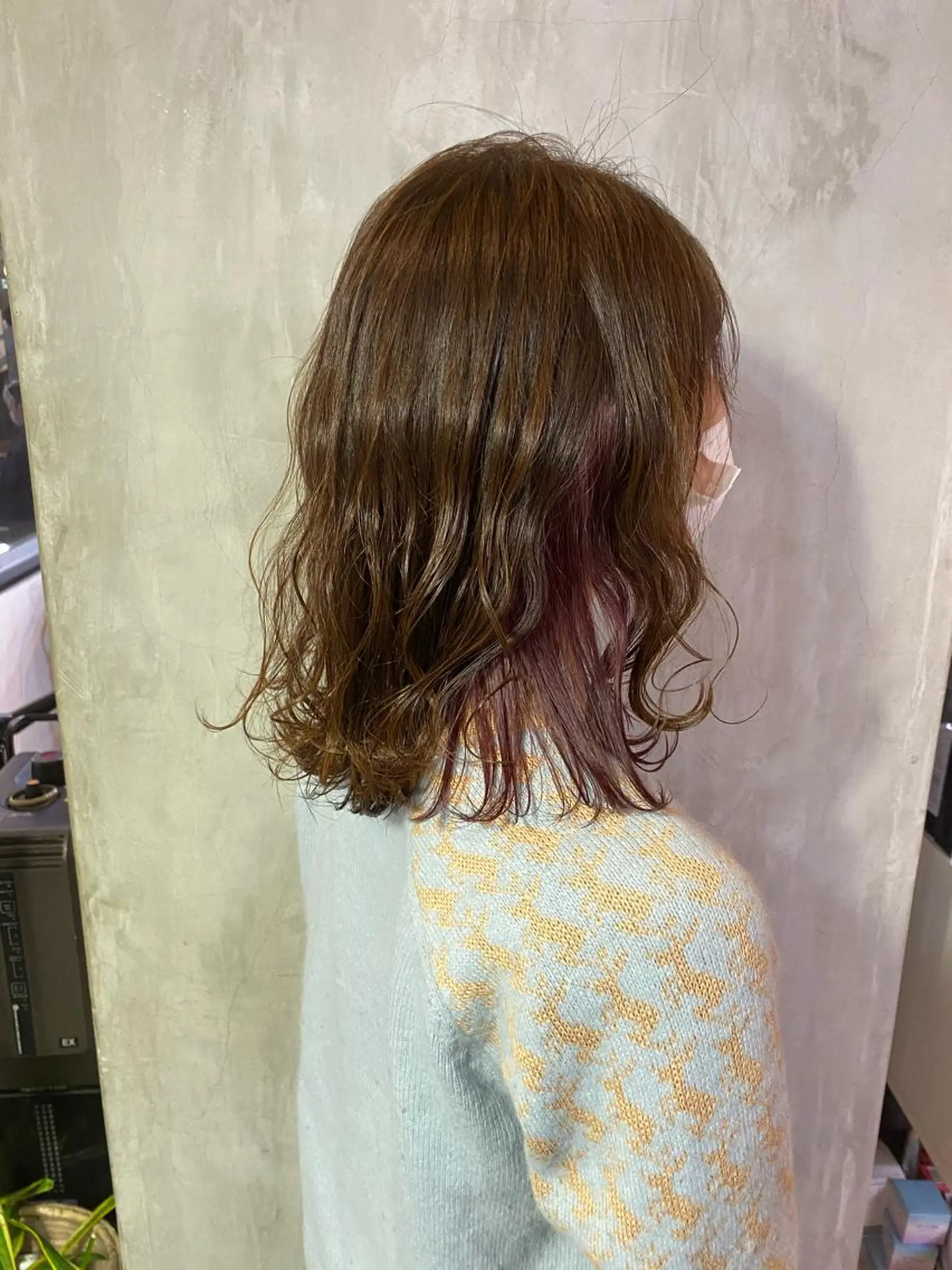 ミディアム カラー ヘアアレンジ 切りっぱなしボブ/ デザインカラー店長のヘアスタイル