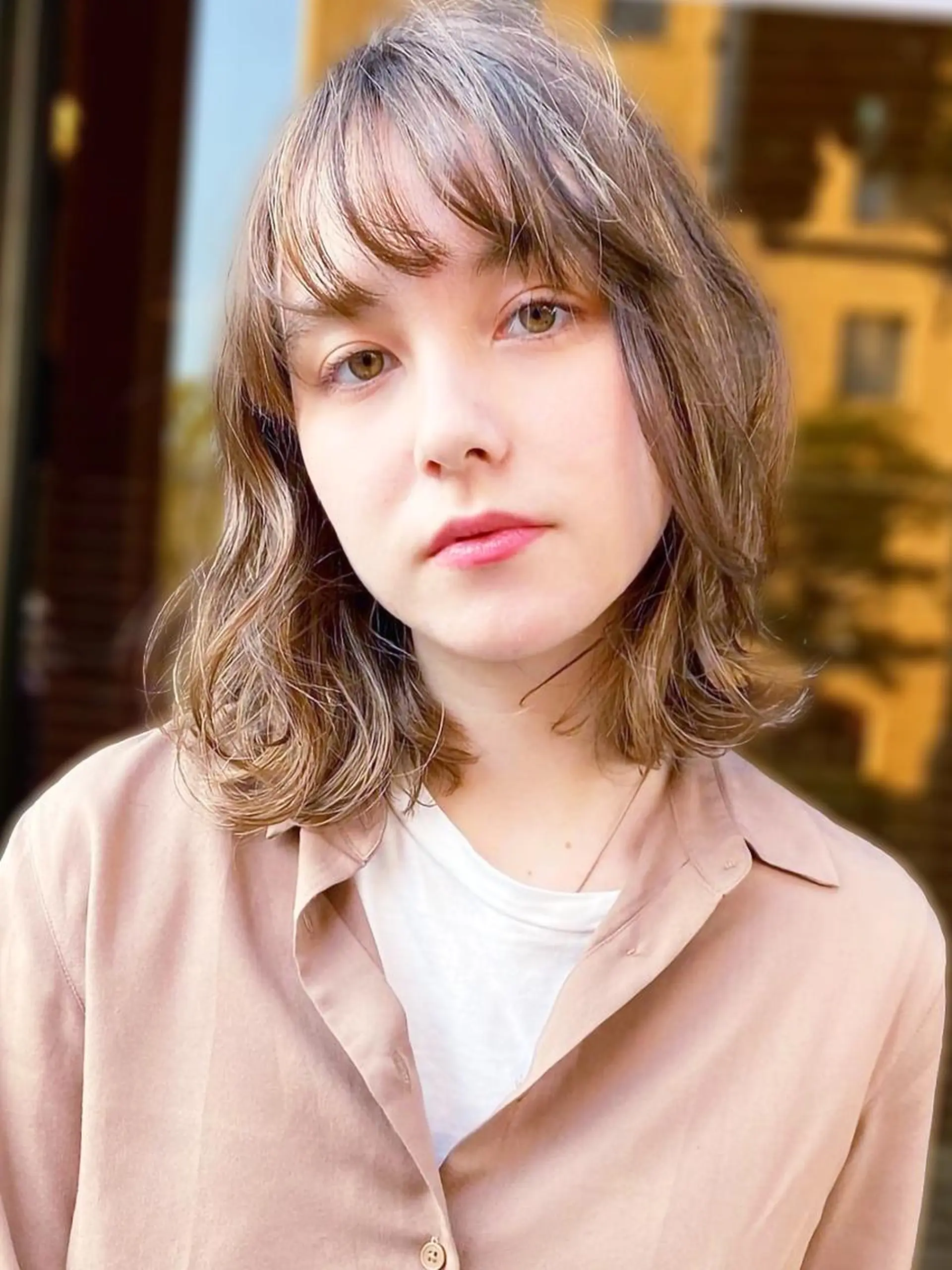 ミディアム カット ヘアカラー メンズカット デザインカラーのヘアスタイル