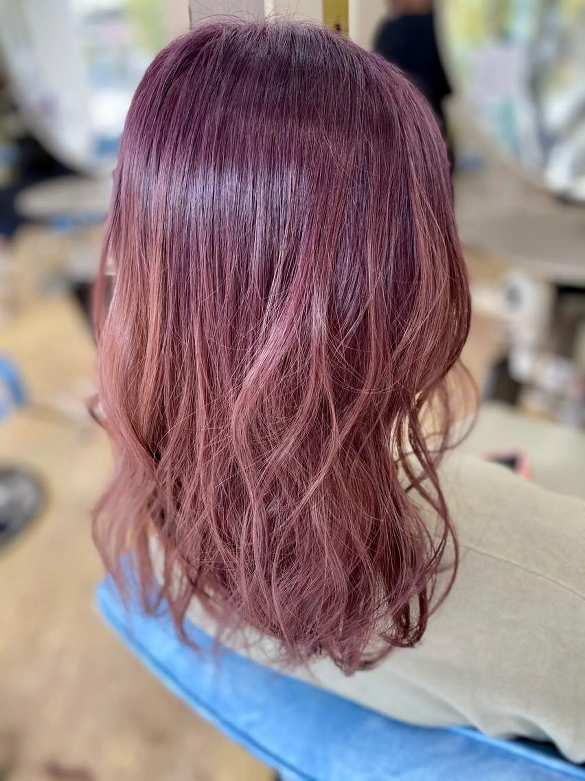 ミディアム カラー ヘアアレンジ グラデーションカラー ピンクカラー バイオレットカラー バイオレットピンク 松井 敬太郎のヘアスタイル