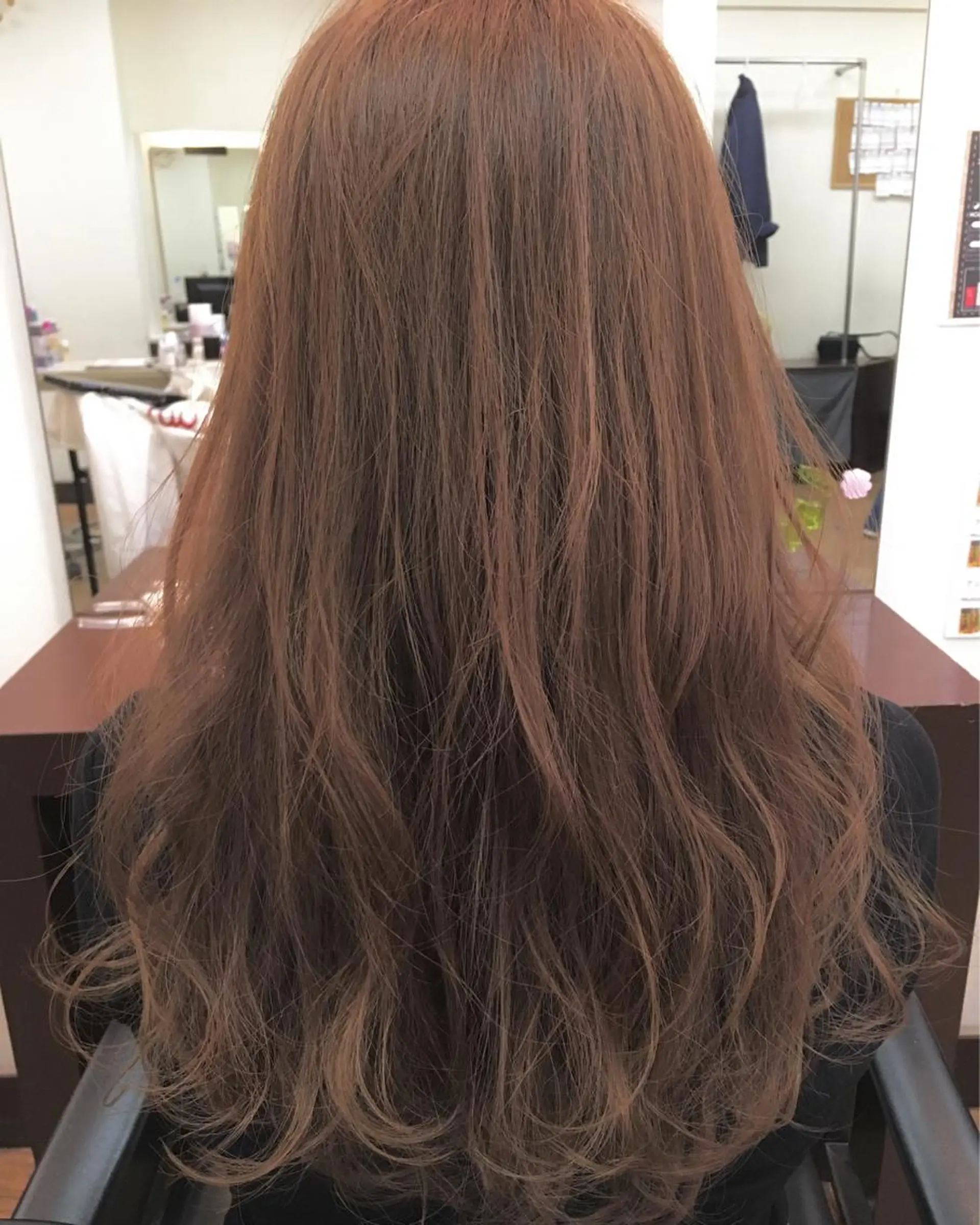 ロング カラー ベージュカラー ピンクカラー ピンクベージュ カット ヘアカラー トリートメント 萌花　moeka /韓国/レイヤーのヘアスタイル