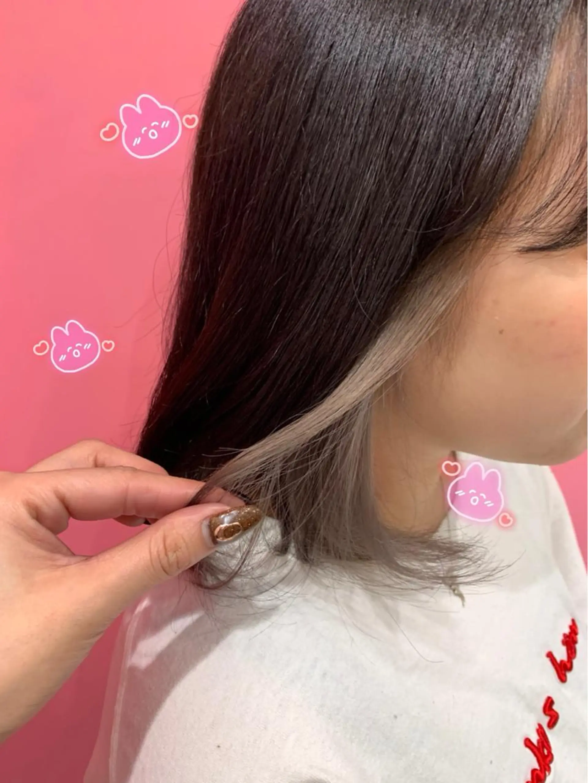 セミロング カラー ブリーチ ダブルカラー グラデーションカラー グレージュ インナーカラー EMANON新宿東口所属・新宿駅近♡ ♡個室♡三都季🌜のヘアスタイル