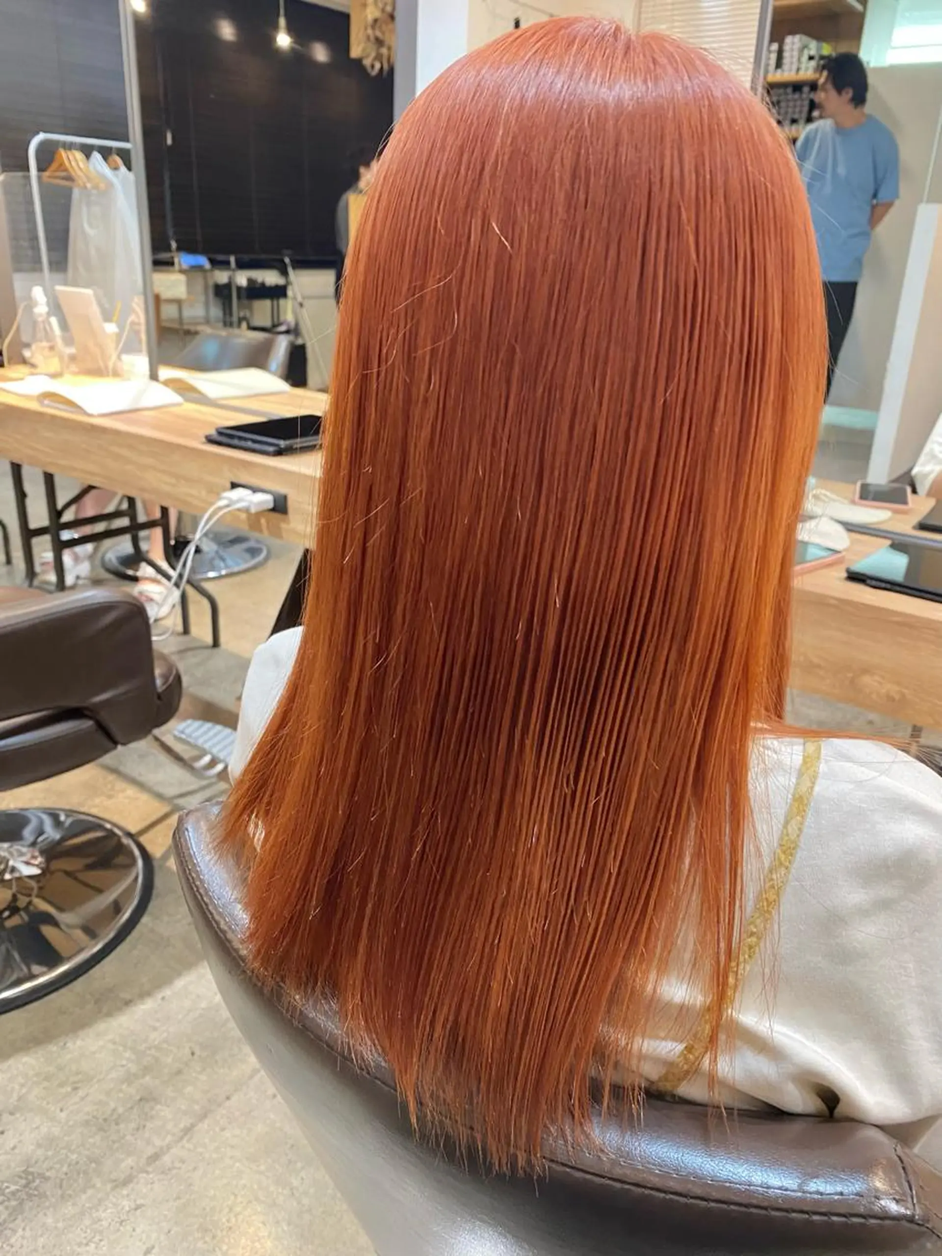 ロング カラー ベージュカラー オレンジ オレンジベージュ 学生 聖斗 /ハイトーン/パーマのヘアスタイル