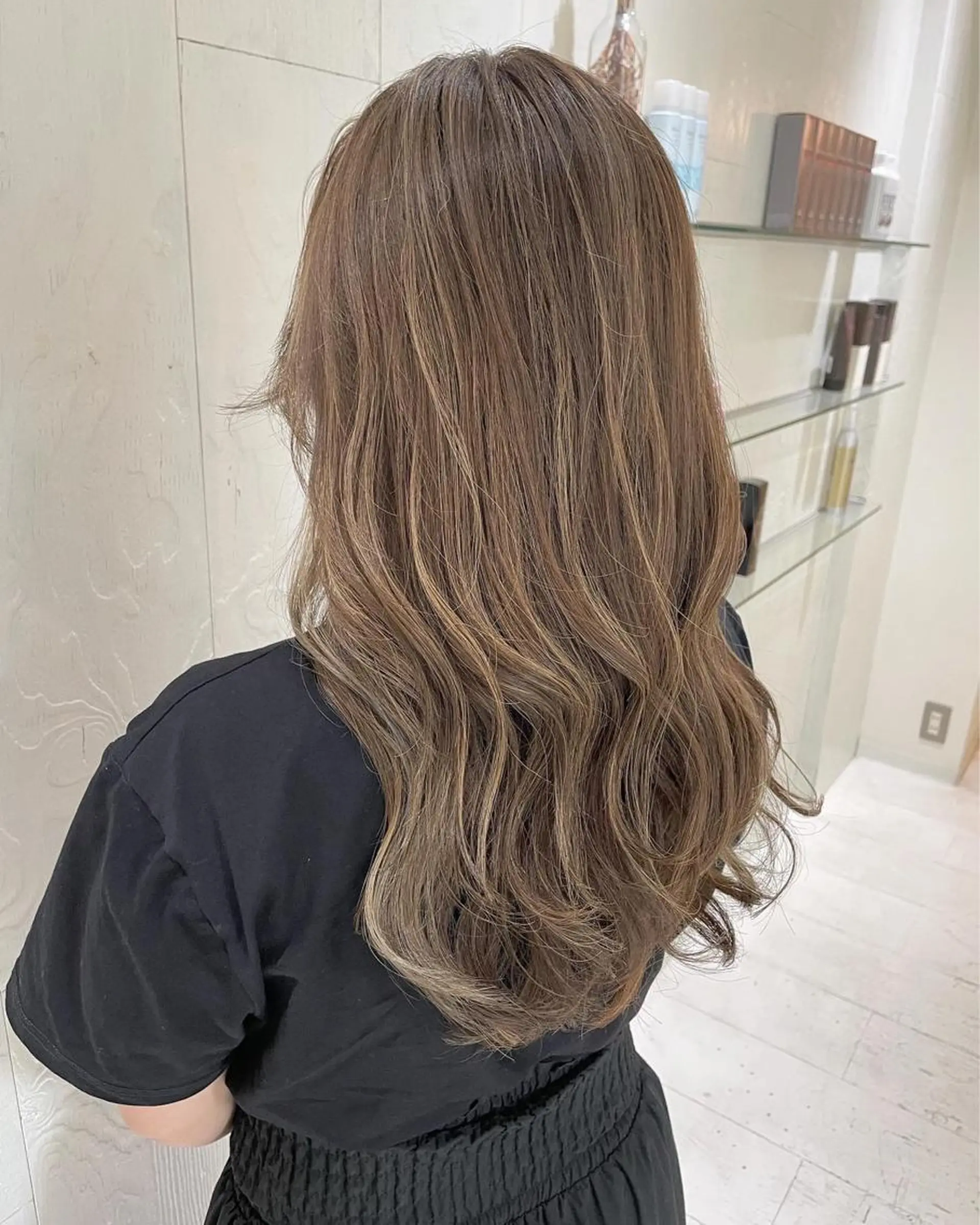 セミロング カラー アッシュ ベージュカラー 透明感カラー ハイライトカラー 外国人風カラー ヘアカラー トリートメント 河合秀明/ショート /ボブ/レイヤーのヘアスタイル