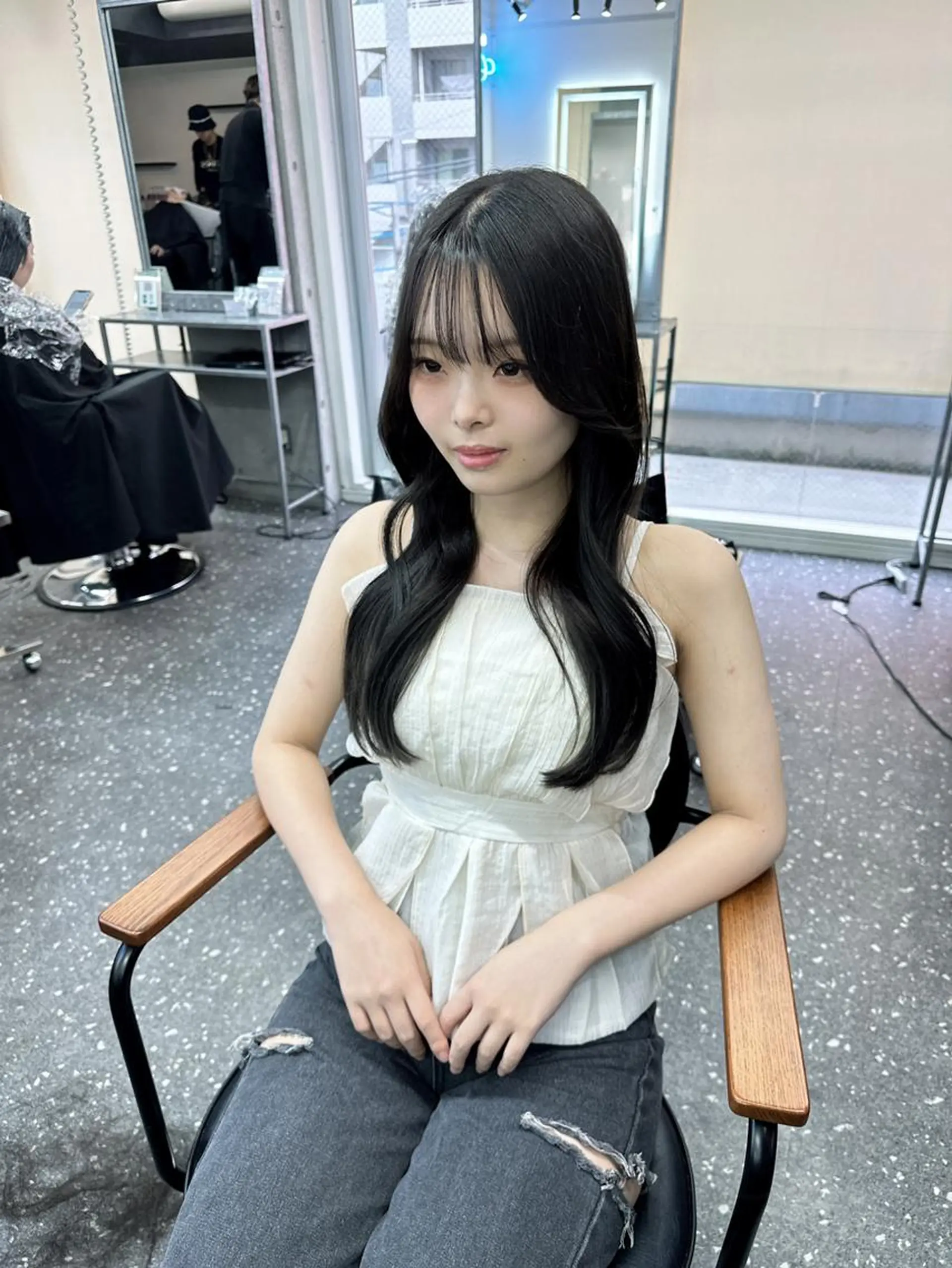 ロング カット ヘアカラー トリートメント 韓国風レイヤー🗝要 暗透カラー📓吉祥寺のヘアスタイル