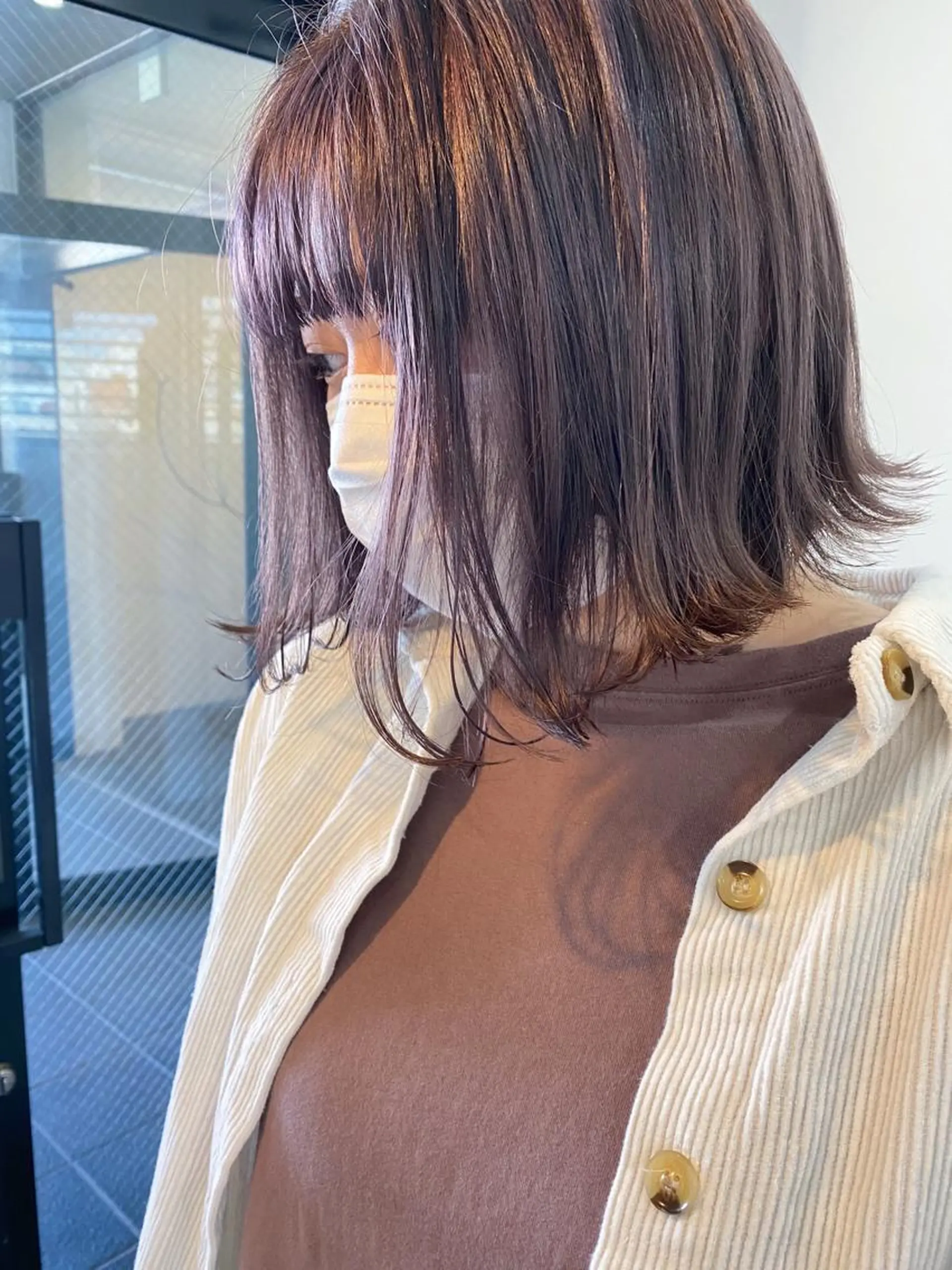 ミディアム カラー グレージュ ラベンダーカラー ラベンダーグレージュ ラベンダーグレー ♡manami ♡のヘアスタイル
