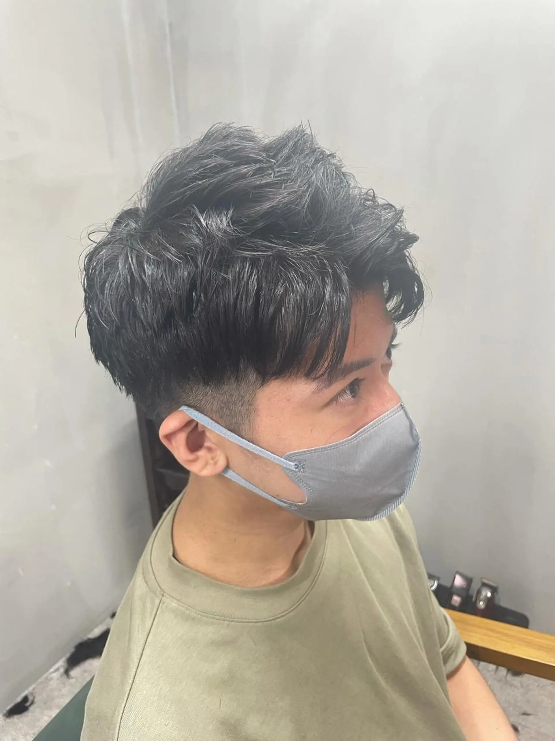 ショート メンズ アップバング Men's hair salon First 中百舌鳥店所属・First なかもず 店 YUKIのヘアスタイル