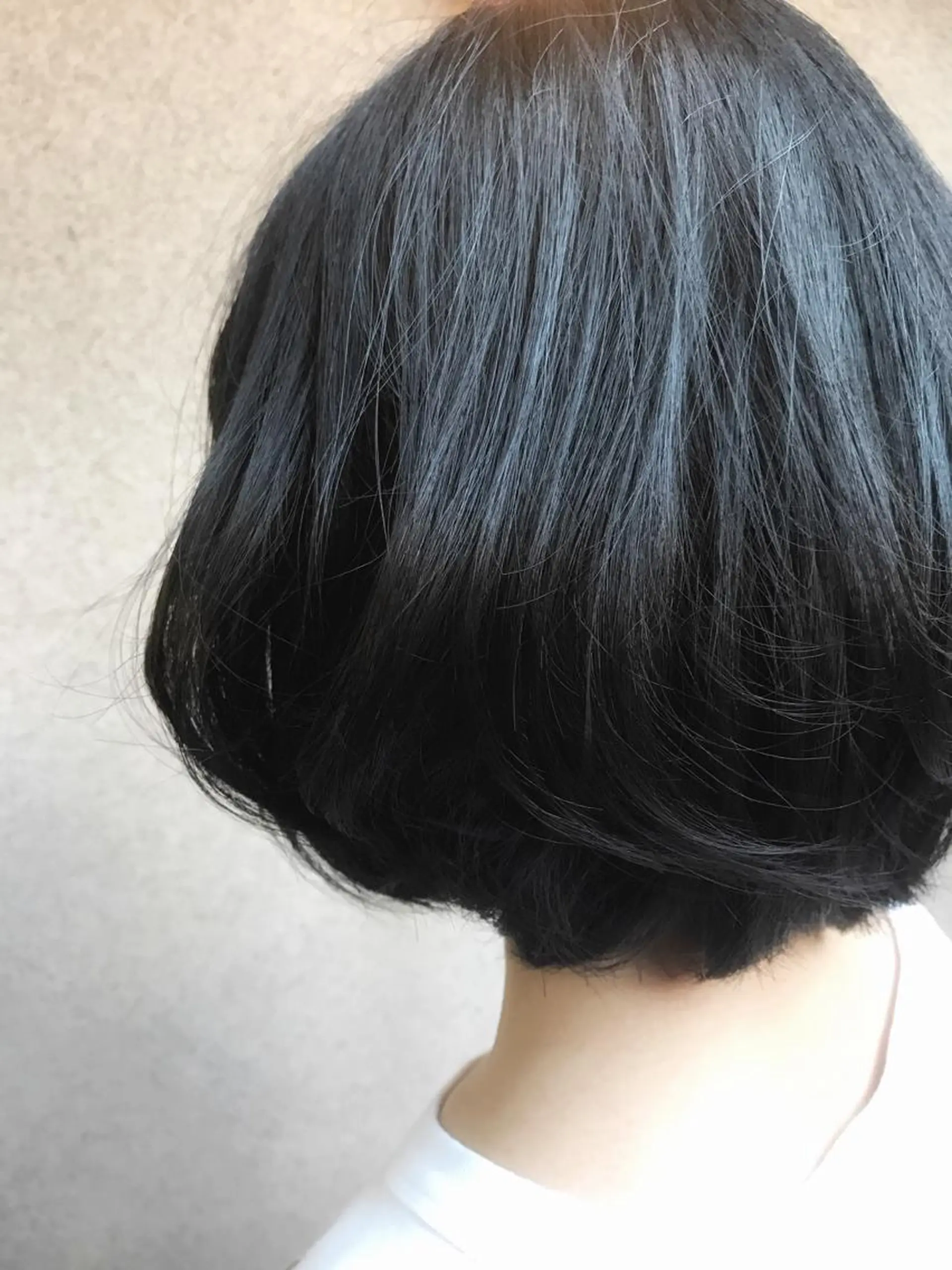 ショート カラー 黒髪 ネイビーカラー vato マンツーマンサロンのヘアスタイル