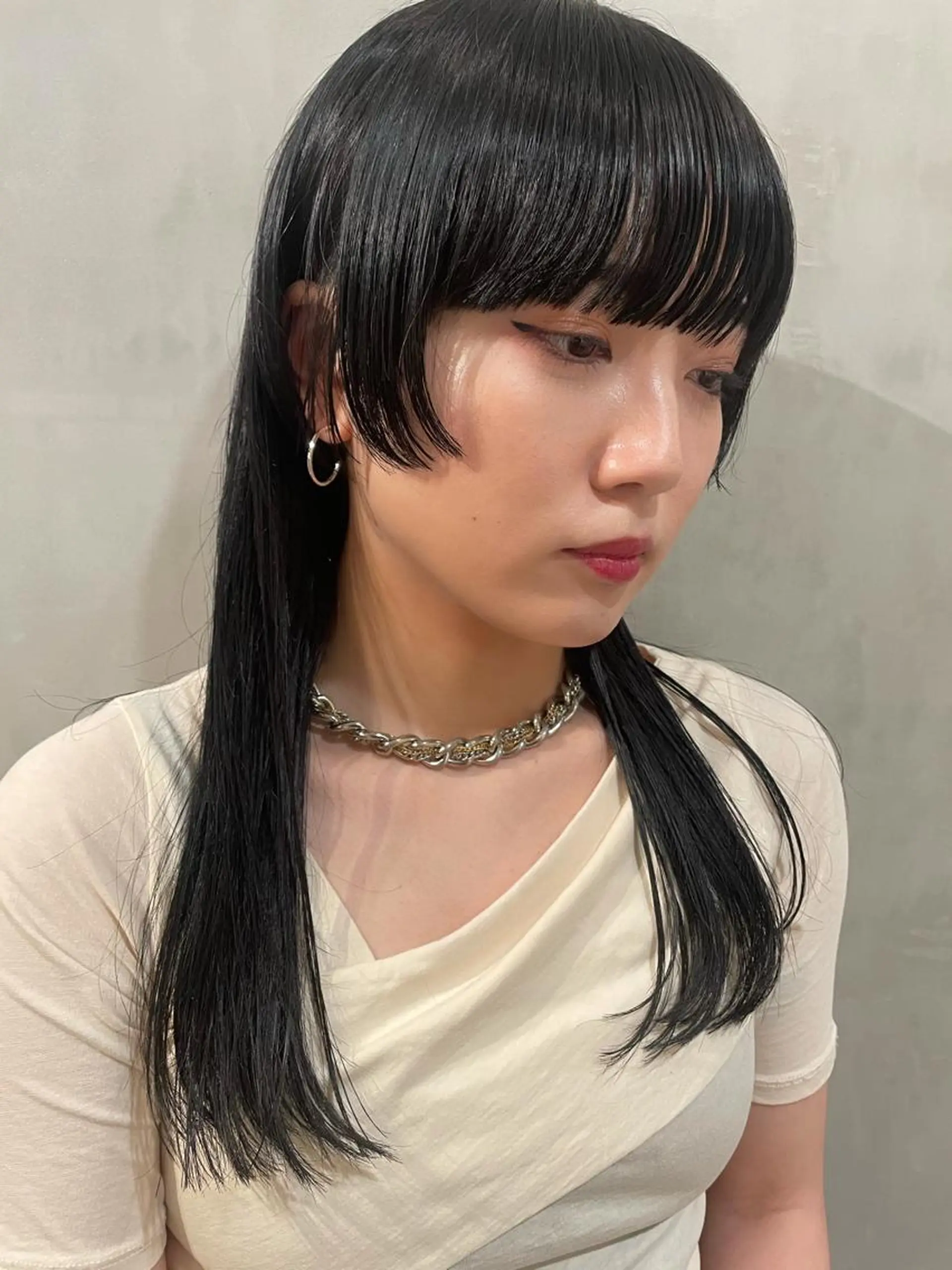 ロング カラー カット ヘアカラー トリートメント 優 作のヘアスタイル