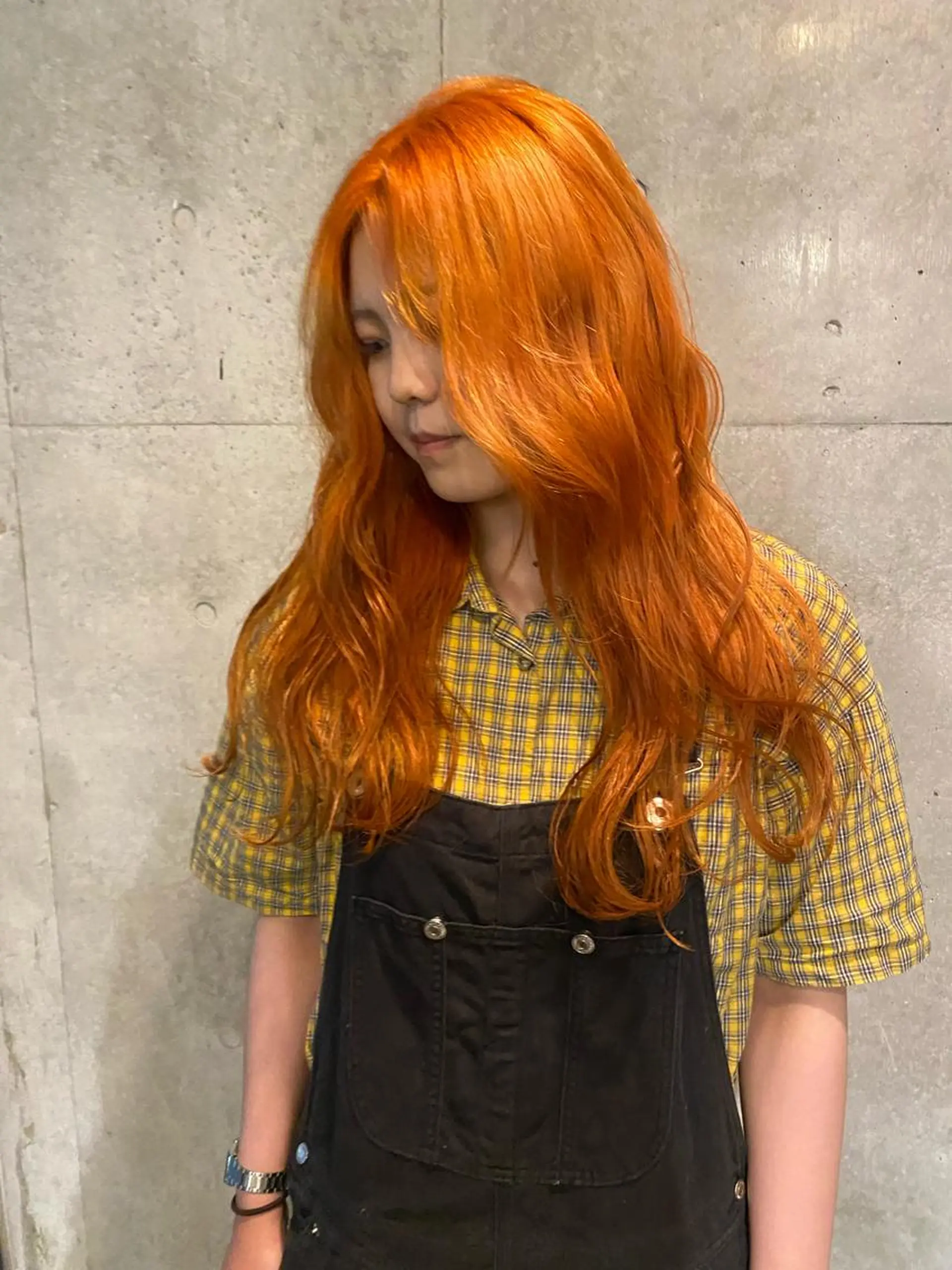 ロング カラー オレンジ ヘアカラー Yahiko ハイトーンのヘアスタイル