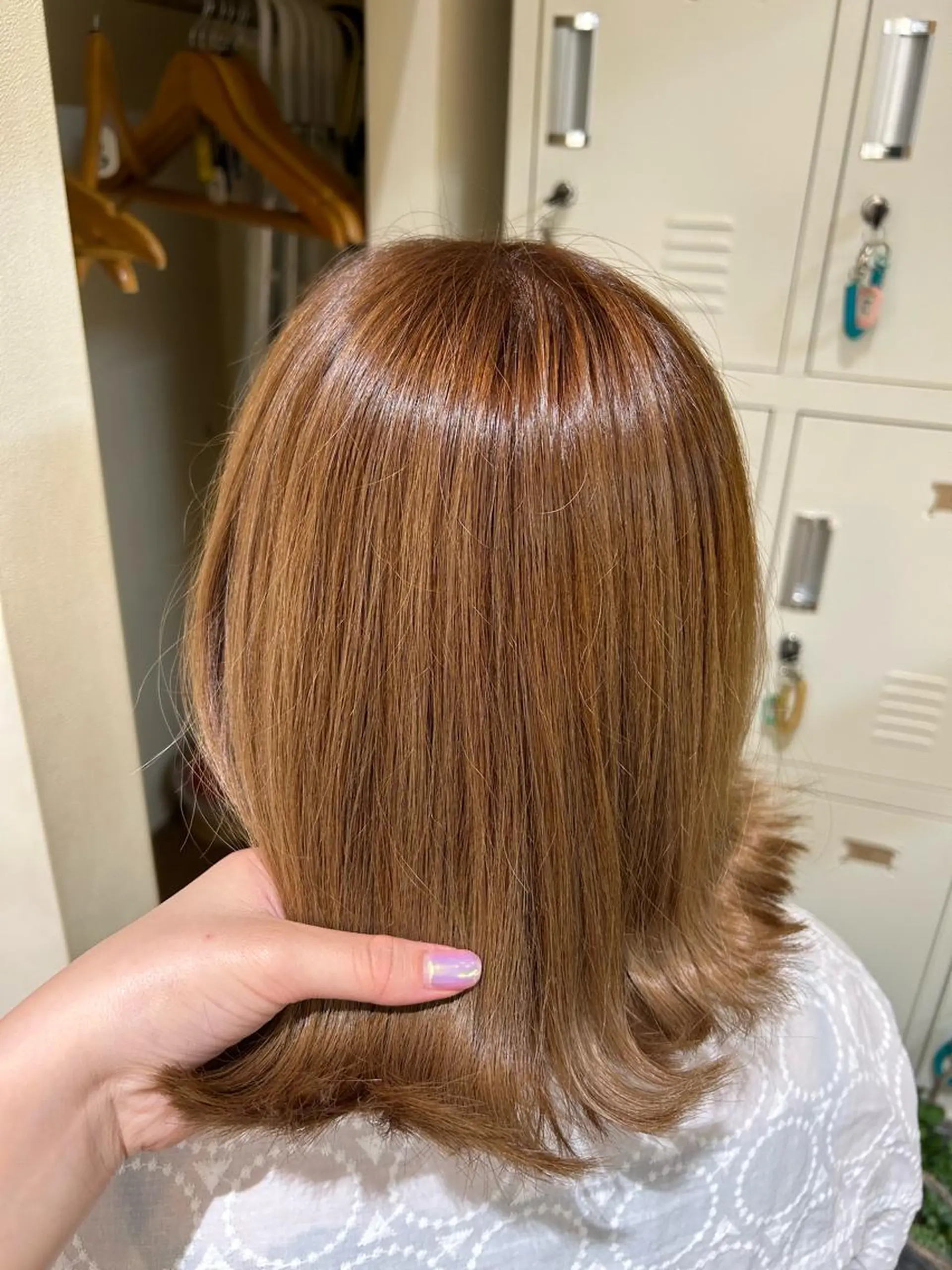 ミディアム カラー ベージュカラー ピンクカラー ピンクベージュ 🍒おおさわ せいら🍒のヘアスタイル