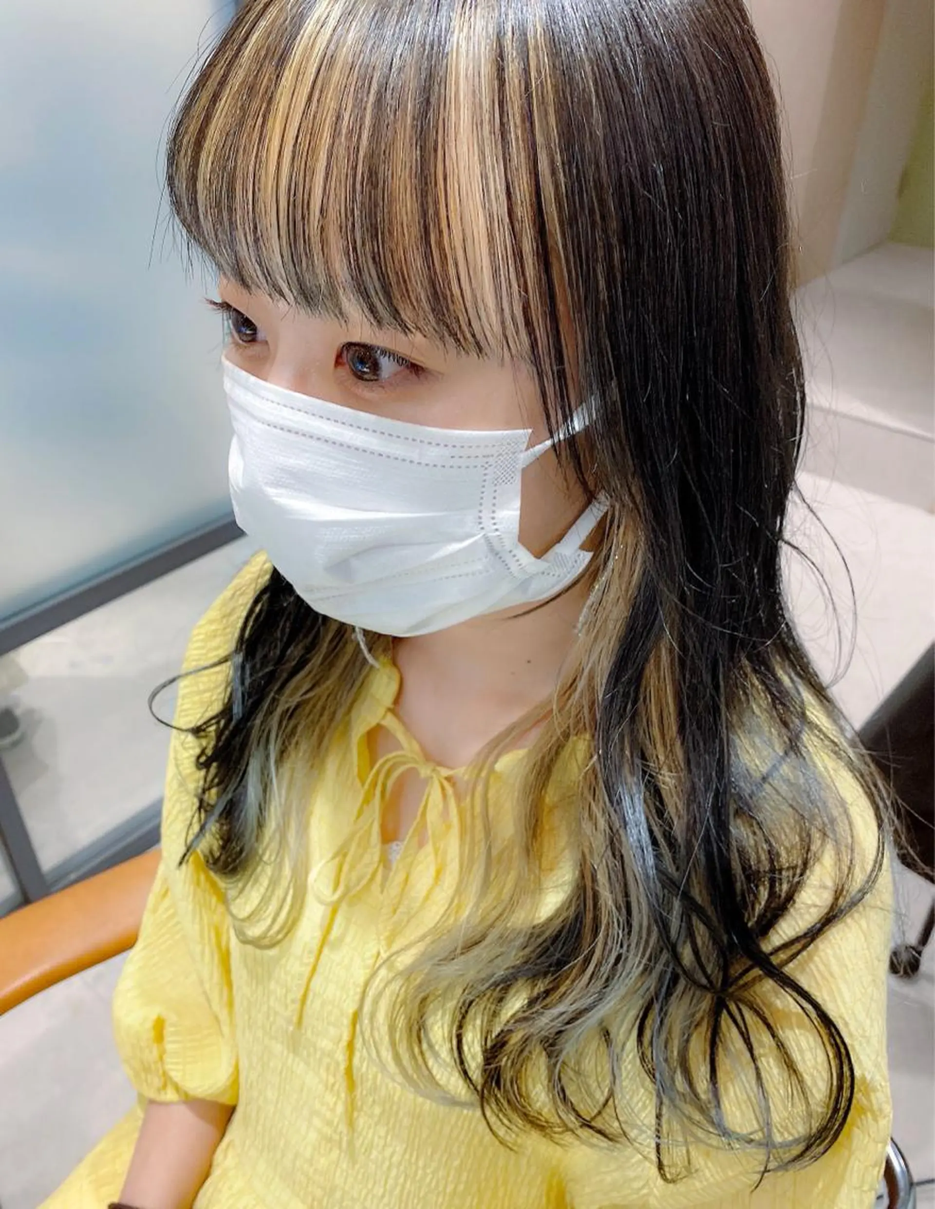 ロング カラー ミストバング  フェイスフレーミング インナーカラー louwe 武藤幸世のヘアスタイル