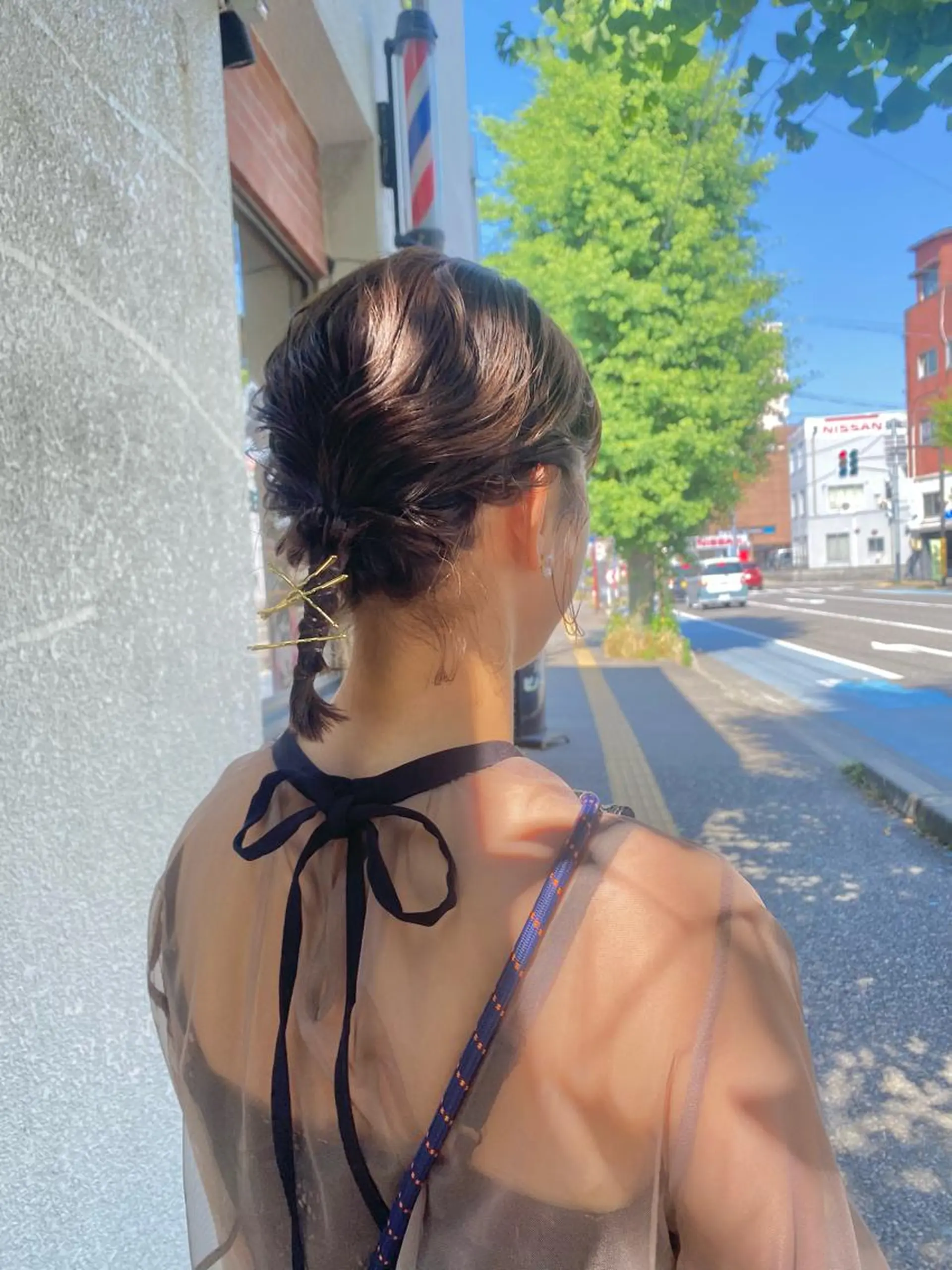 ミディアム ヘアアレンジ 小日向 沙織のヘアスタイル