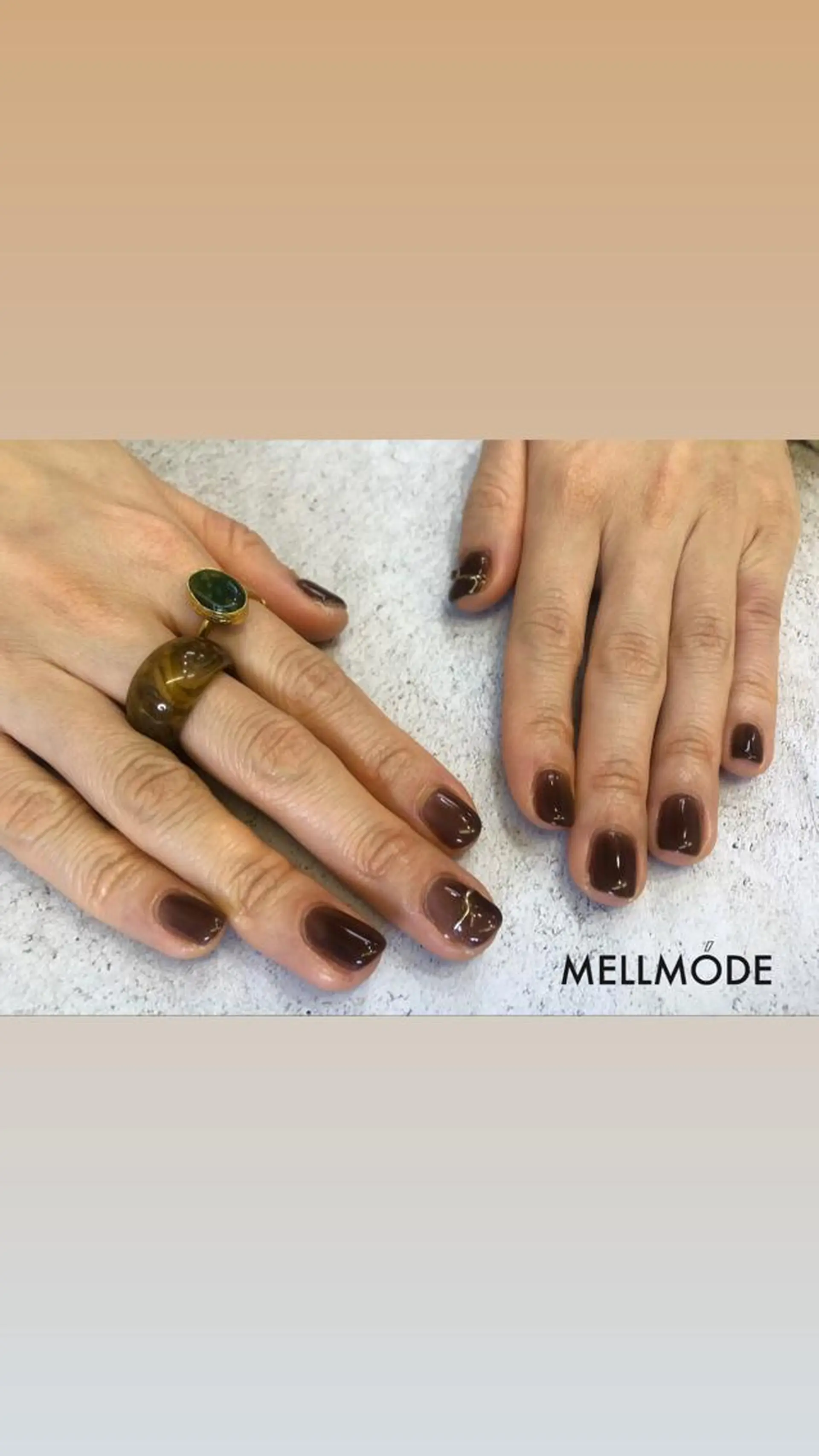 ネイル ブラウン ゴールド MELLMODE所属・Nakano Kanaのネイルデザイン