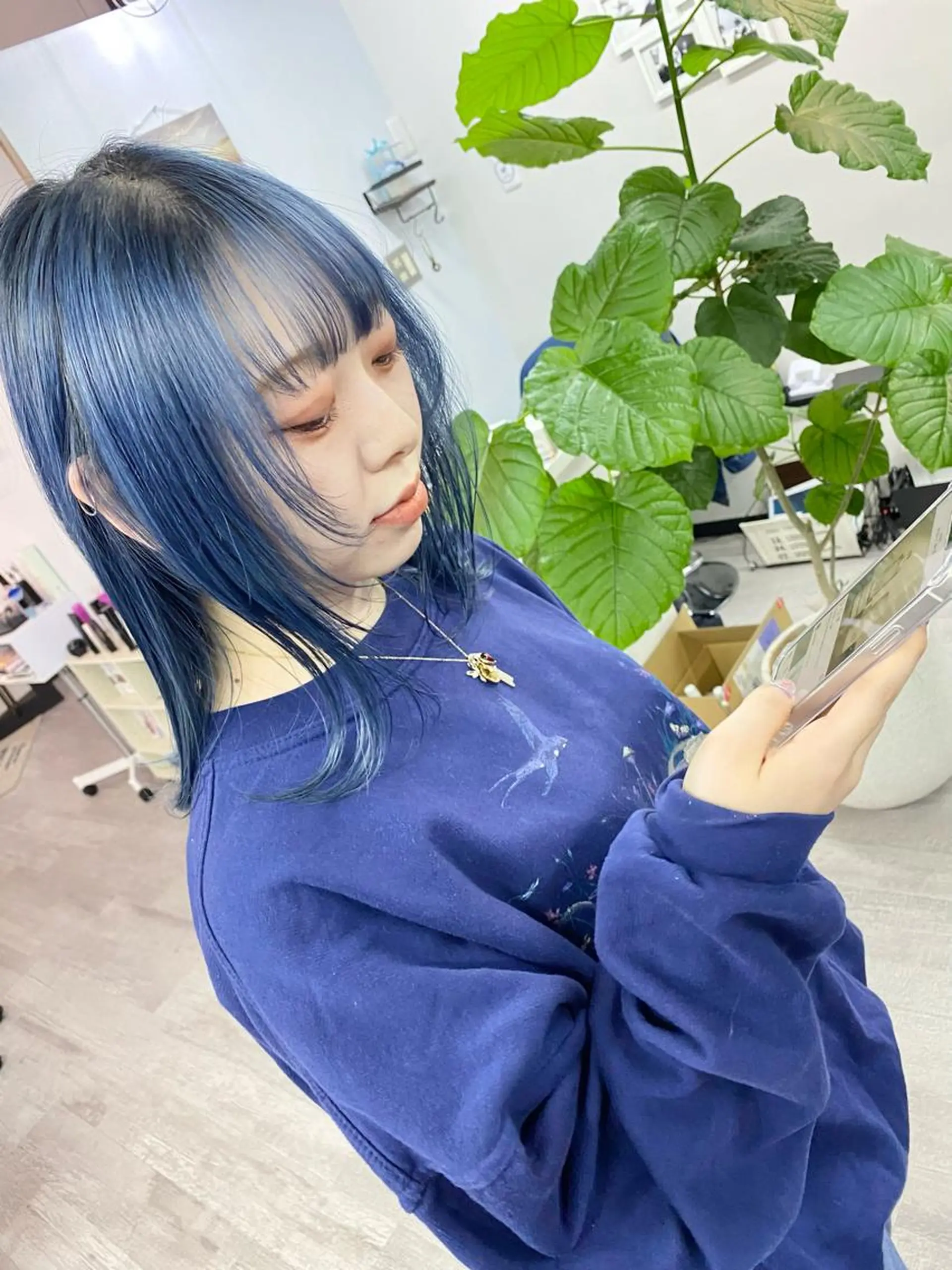 ミディアム カラー ヘアカラー トリートメント 名畑 裕貴のヘアスタイル