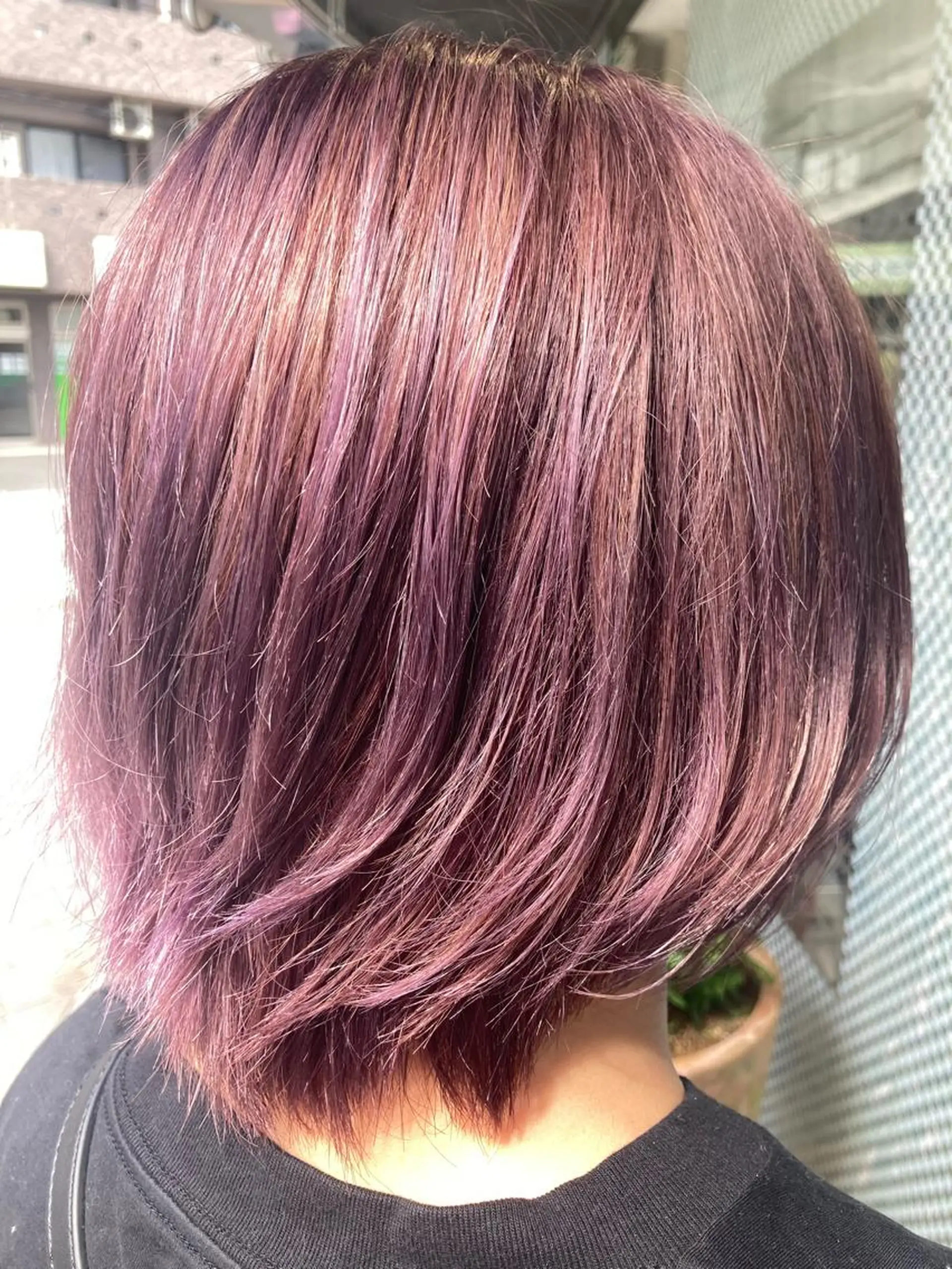 ミディアム カラー アディクシーカラー ブリーチ ダブルカラー ピンクカラー バイオレットカラー ヘアカラー 宮原 佳苗のヘアスタイル