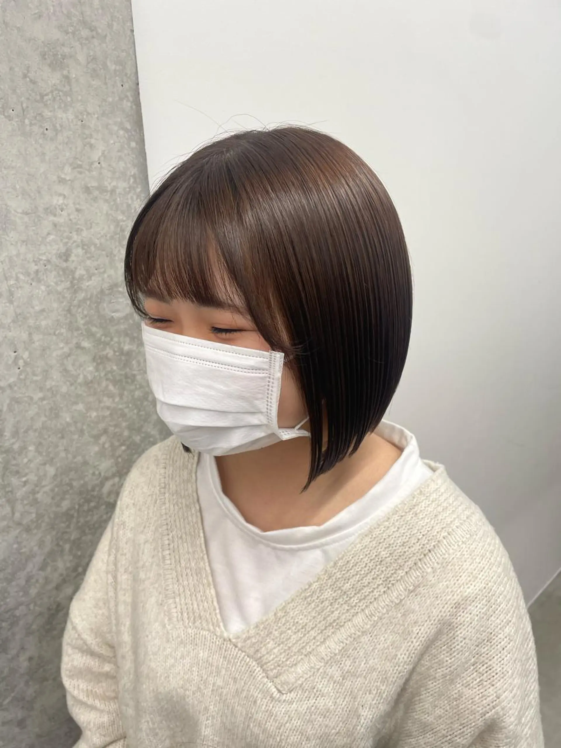 ミディアム カラー カット ヘアカラー トリートメント yuika .のヘアスタイル