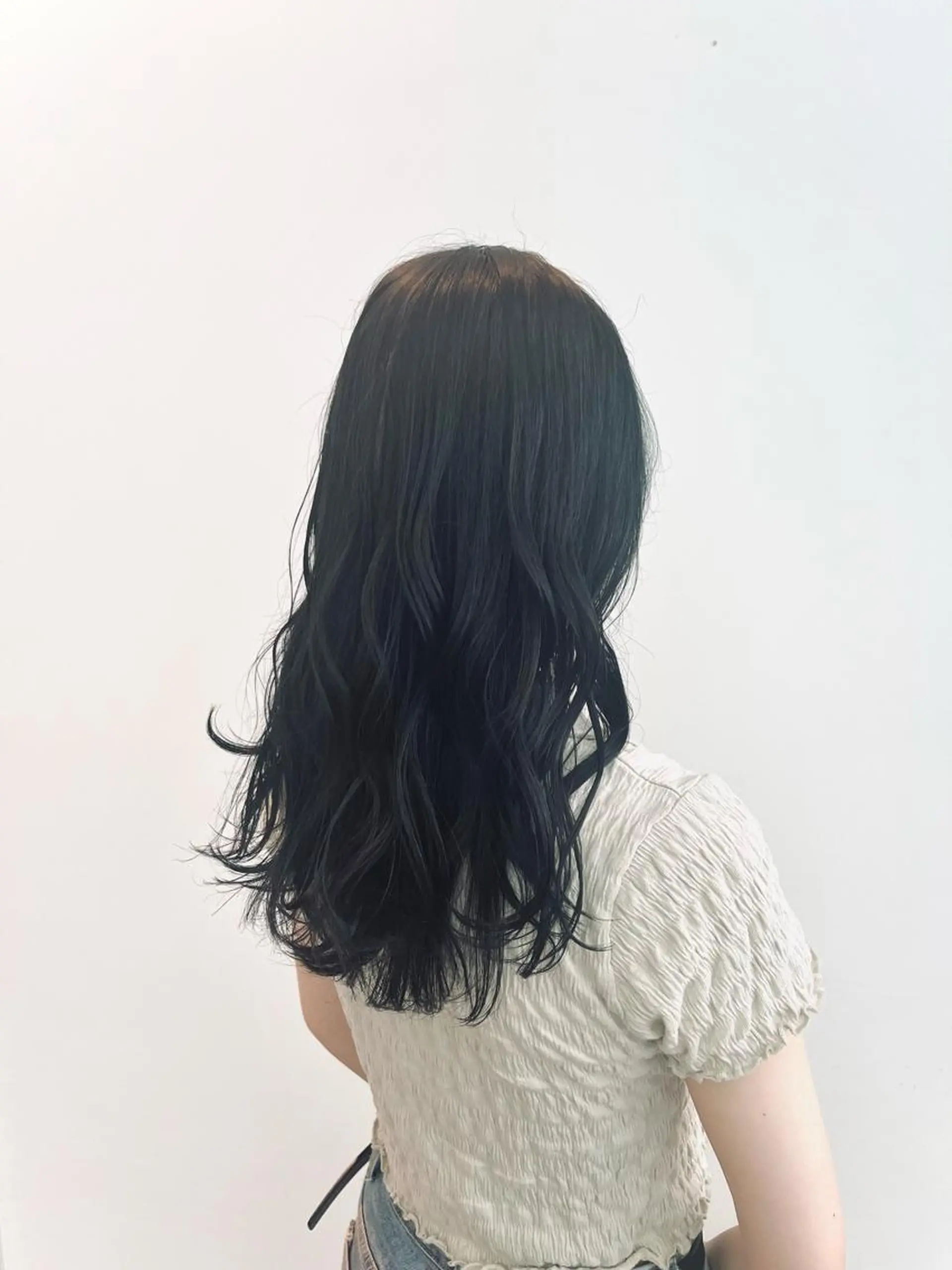 ロング カラー 黒髪 ブルーカラー ブルーブラック 透明感カラー くさかみさき🌼暖色 /韓国風/オタク🌼のヘアスタイル