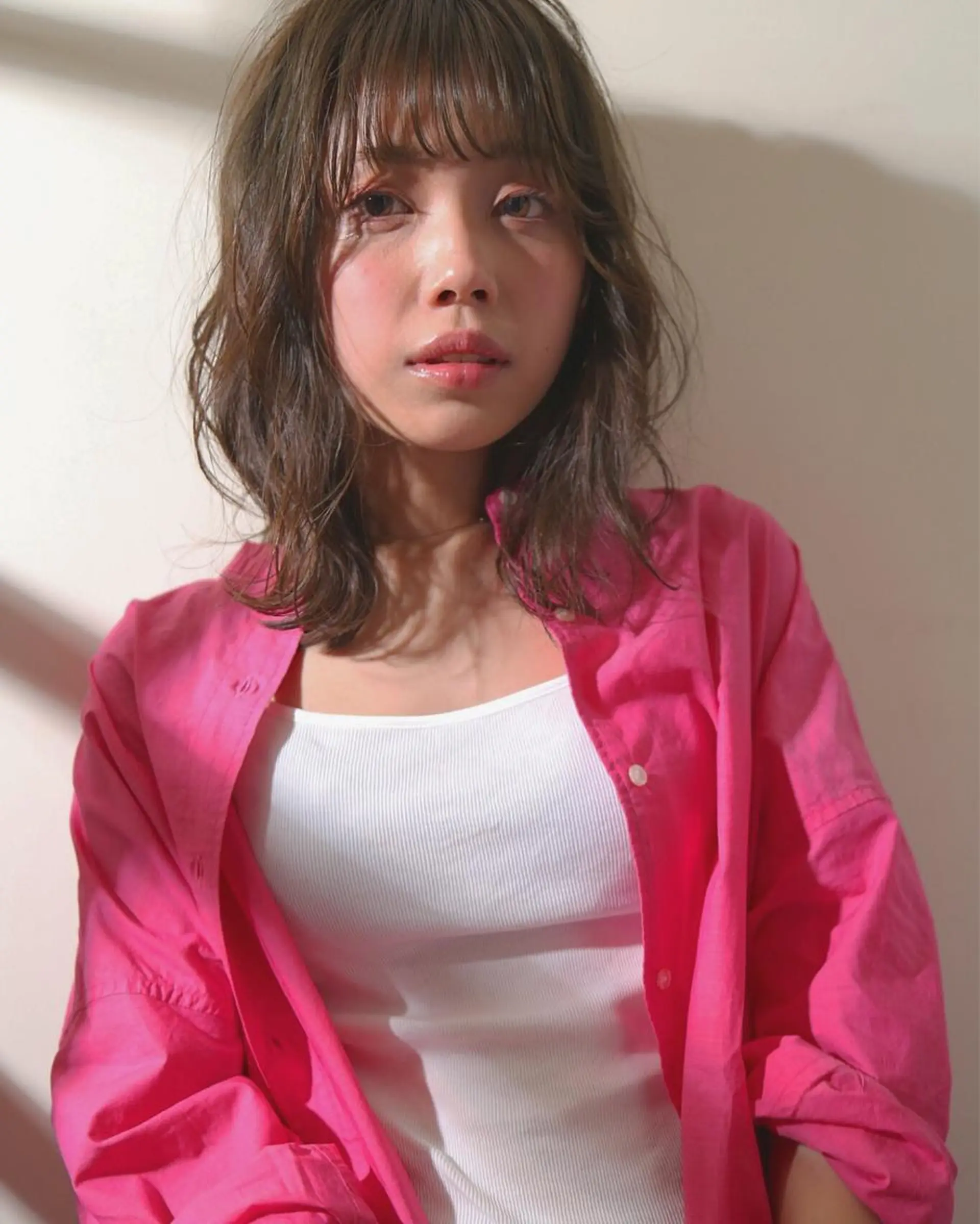 ミディアム カラー パーマ さかい なつみのヘアスタイル