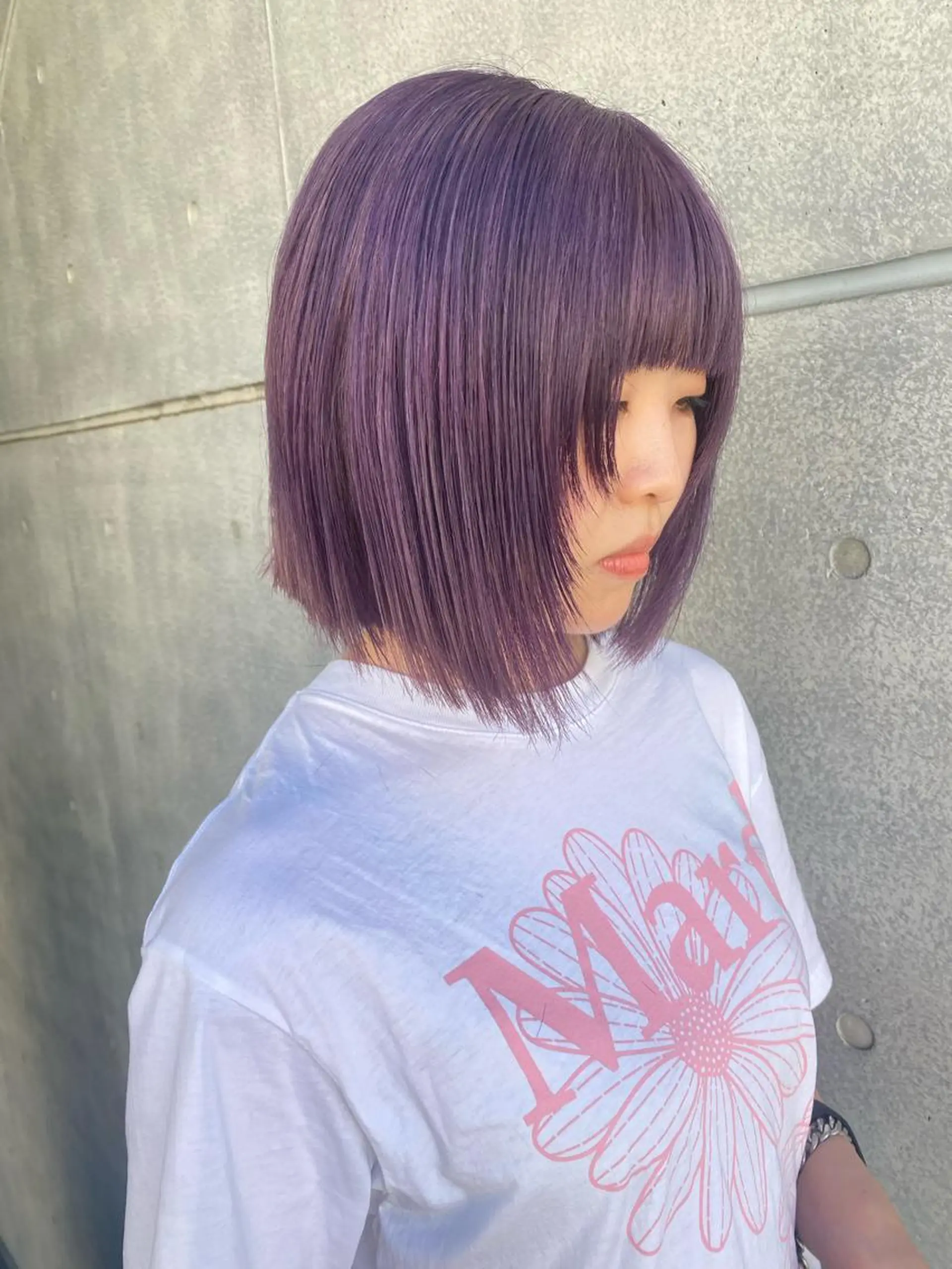 ミディアム カラー ヘアカラー トリートメント Yahiko ハイトーンのヘアスタイル