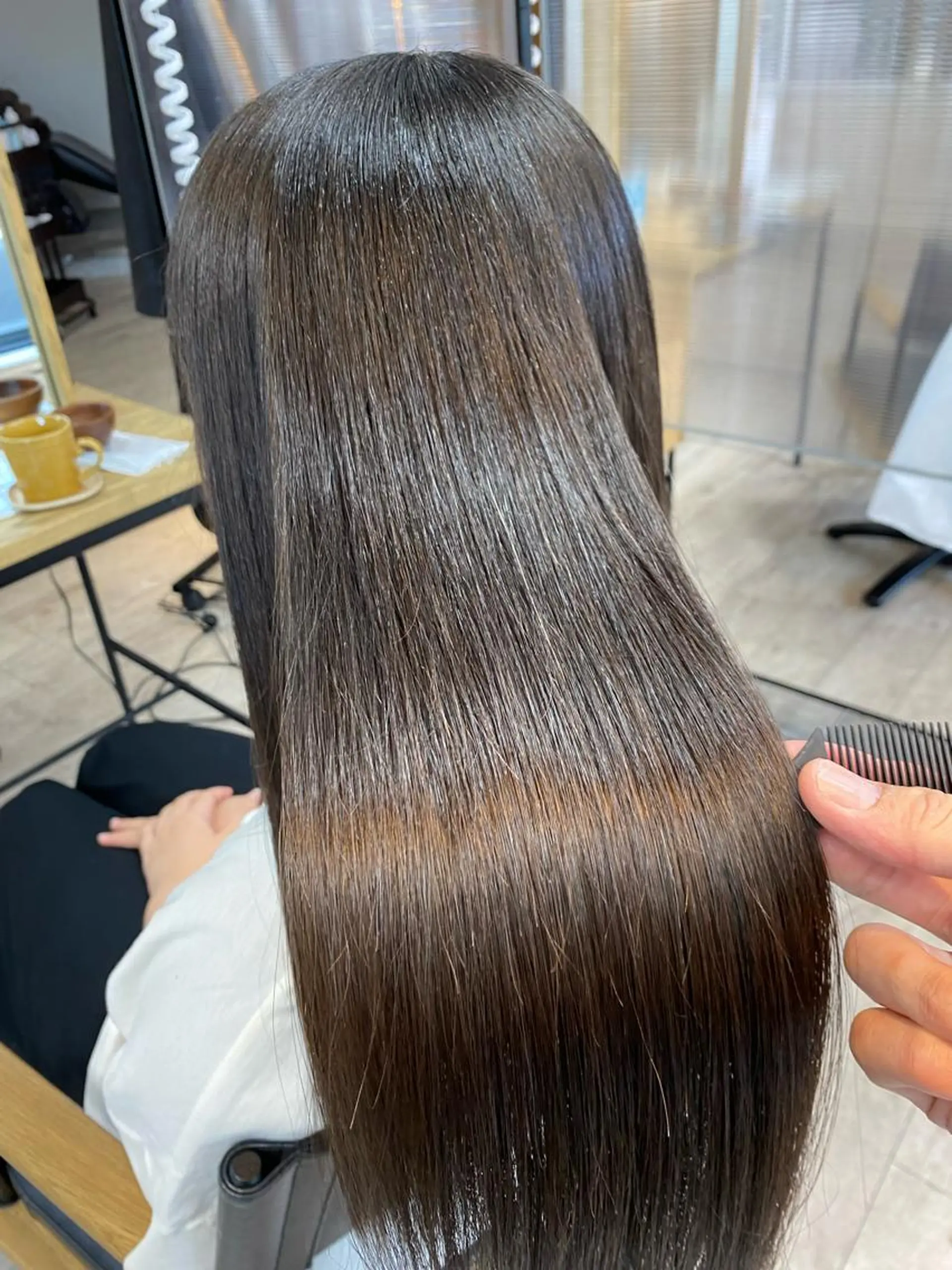 ロング 髪質改善 縮毛矯正 トリートメント 酸性ストレート 波巻きスパイラル/ メンズパーマ/ゆうひのヘアスタイル