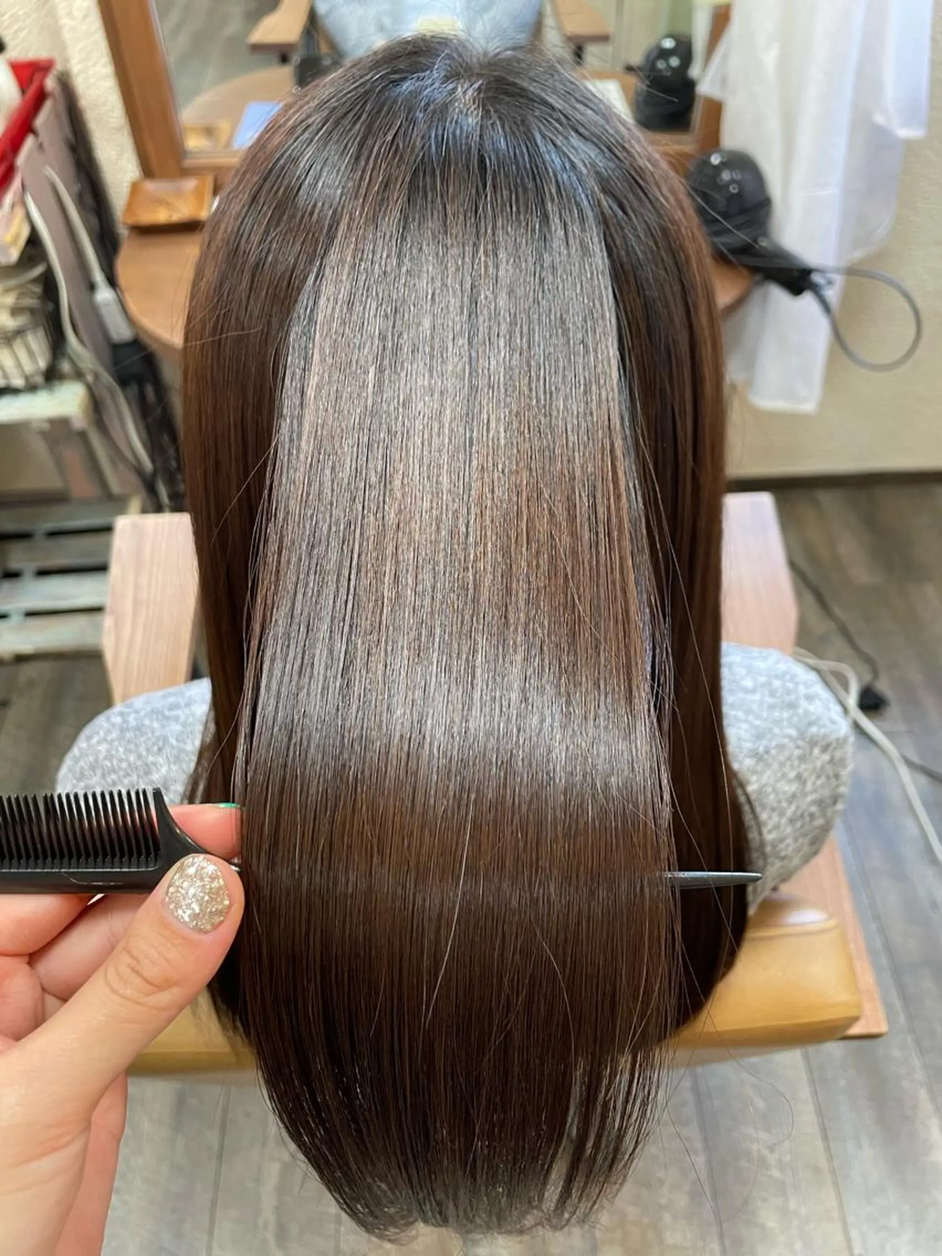 ロング パーマ 縮毛矯正 杉野 まみのヘアスタイル
