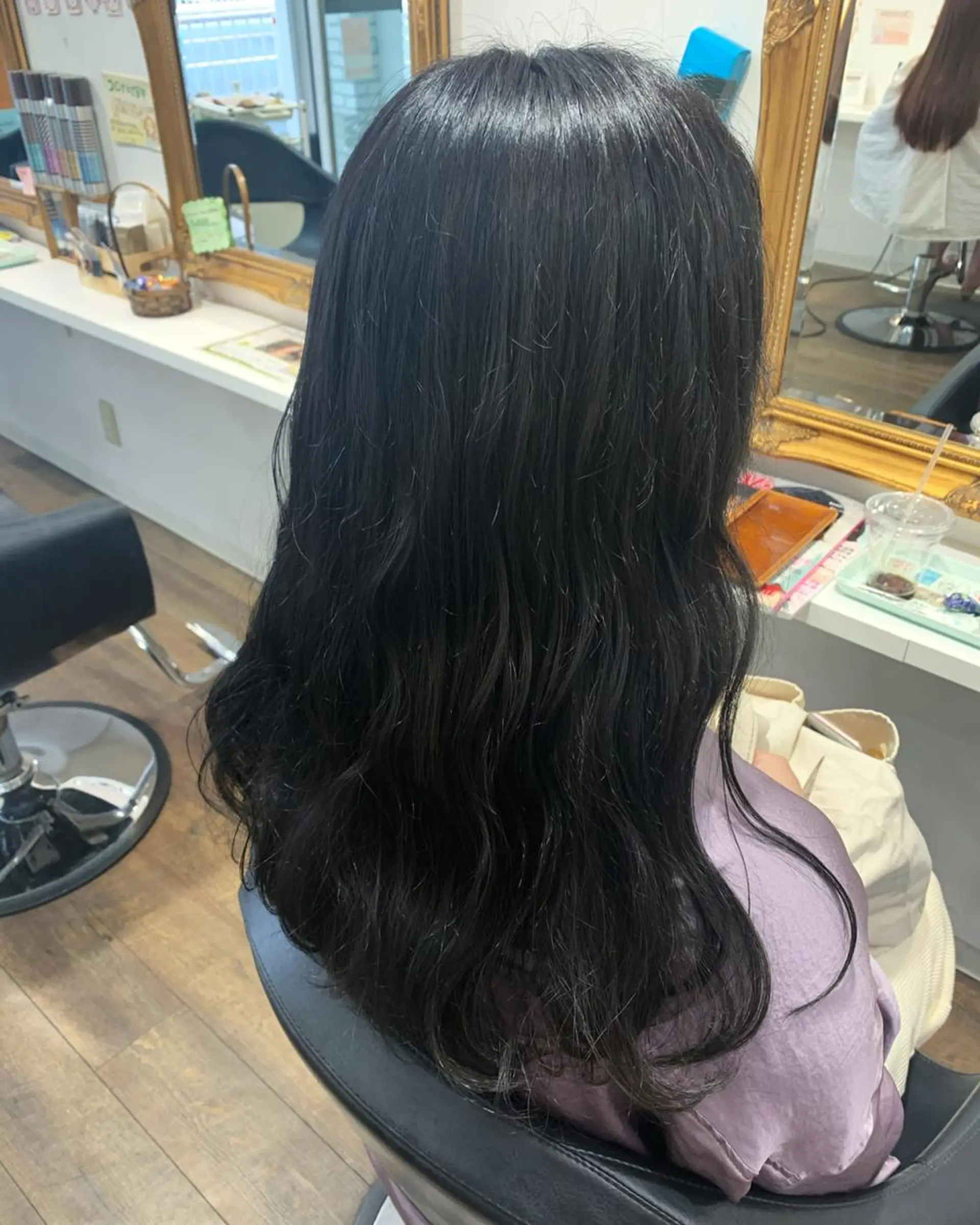ロング カラー ダークグレー beauty   beast 西新店のヘアスタイル