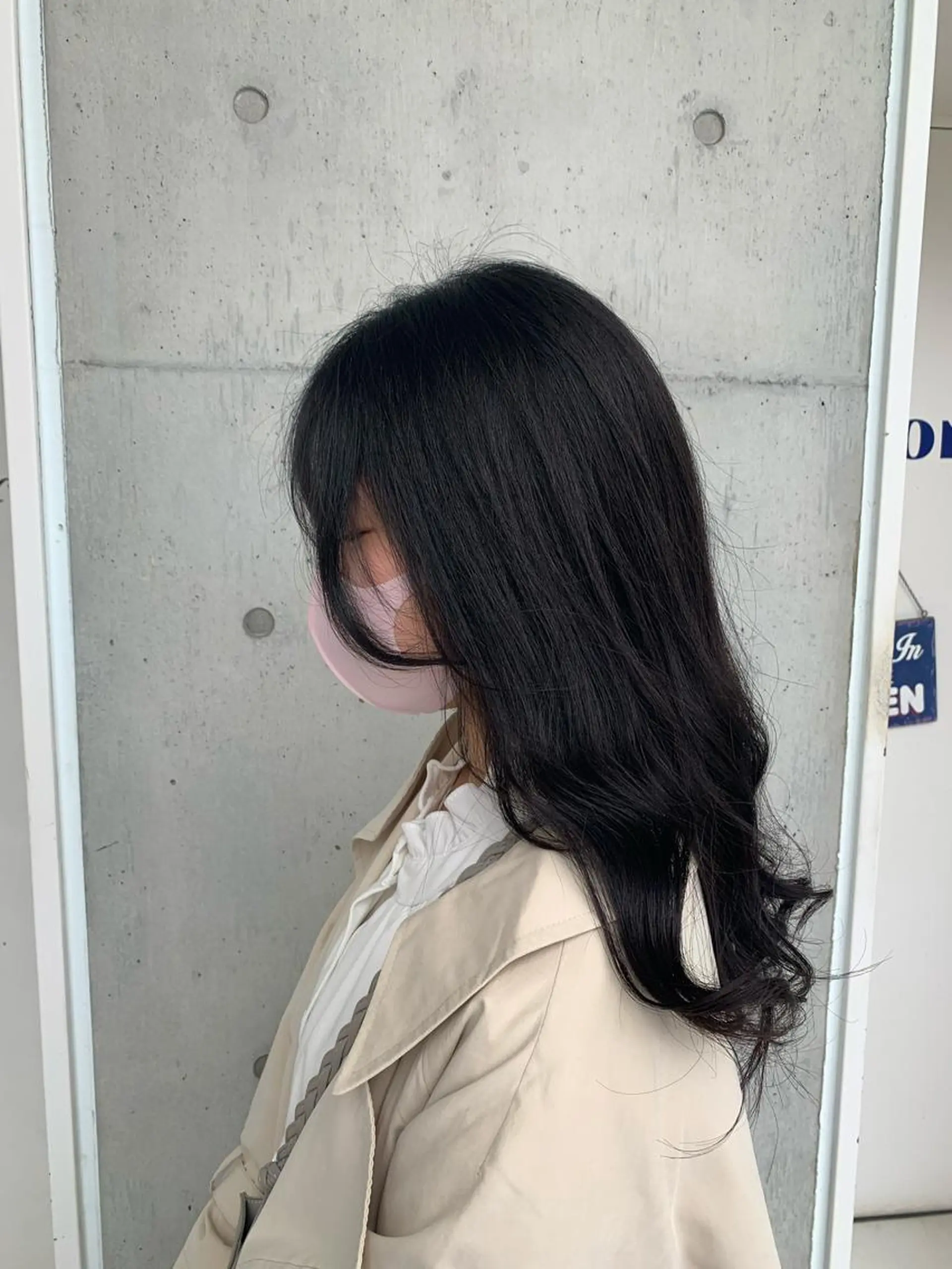 ロング エギョモリ 顔まわりレイヤー 顔周りカット レイヤーカット カット トリートメント カネコ ユカリのヘアスタイル