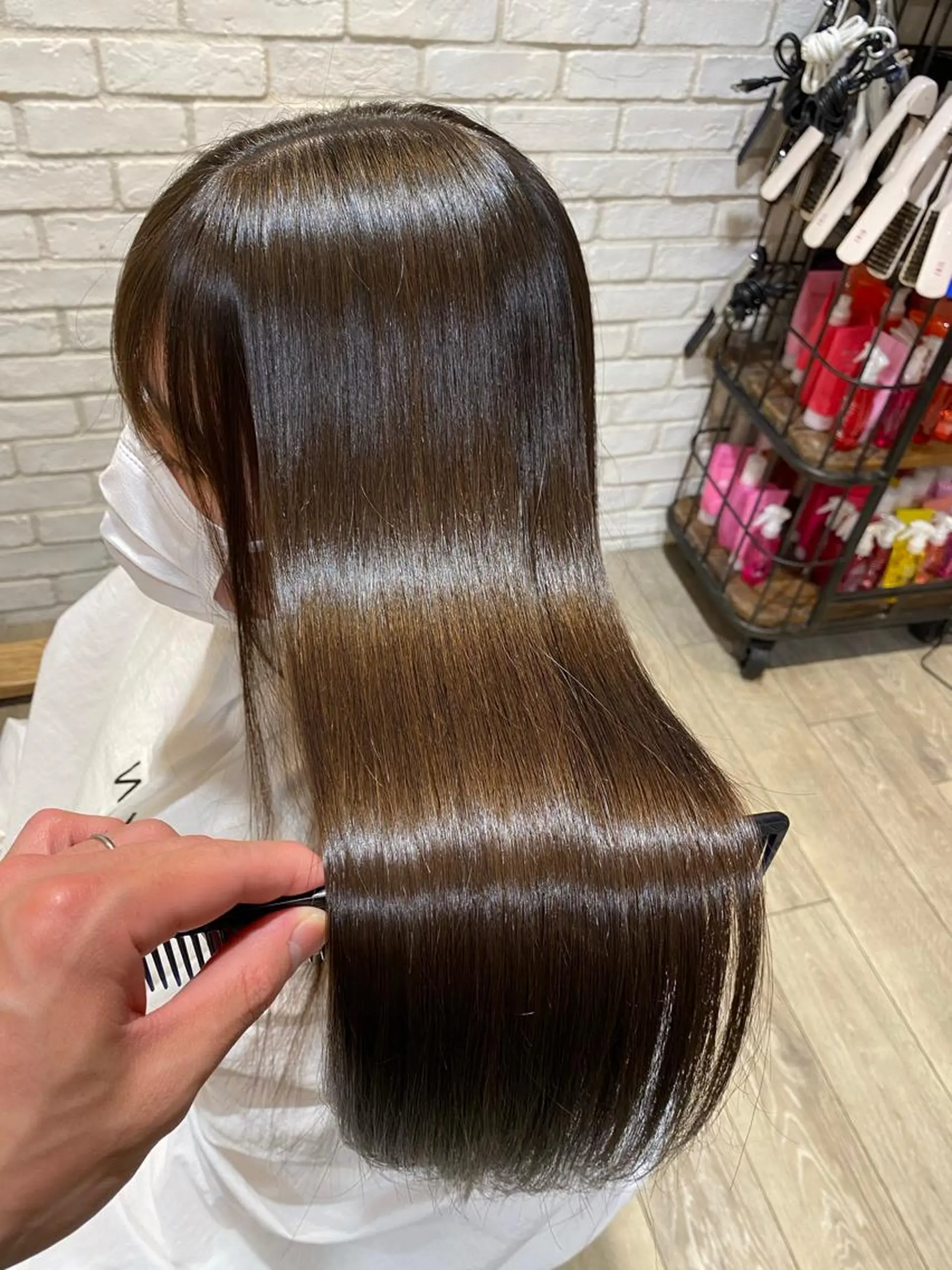 セミロング カラー パーマ メンズ 縮毛矯正 安部 真輝のヘアスタイル