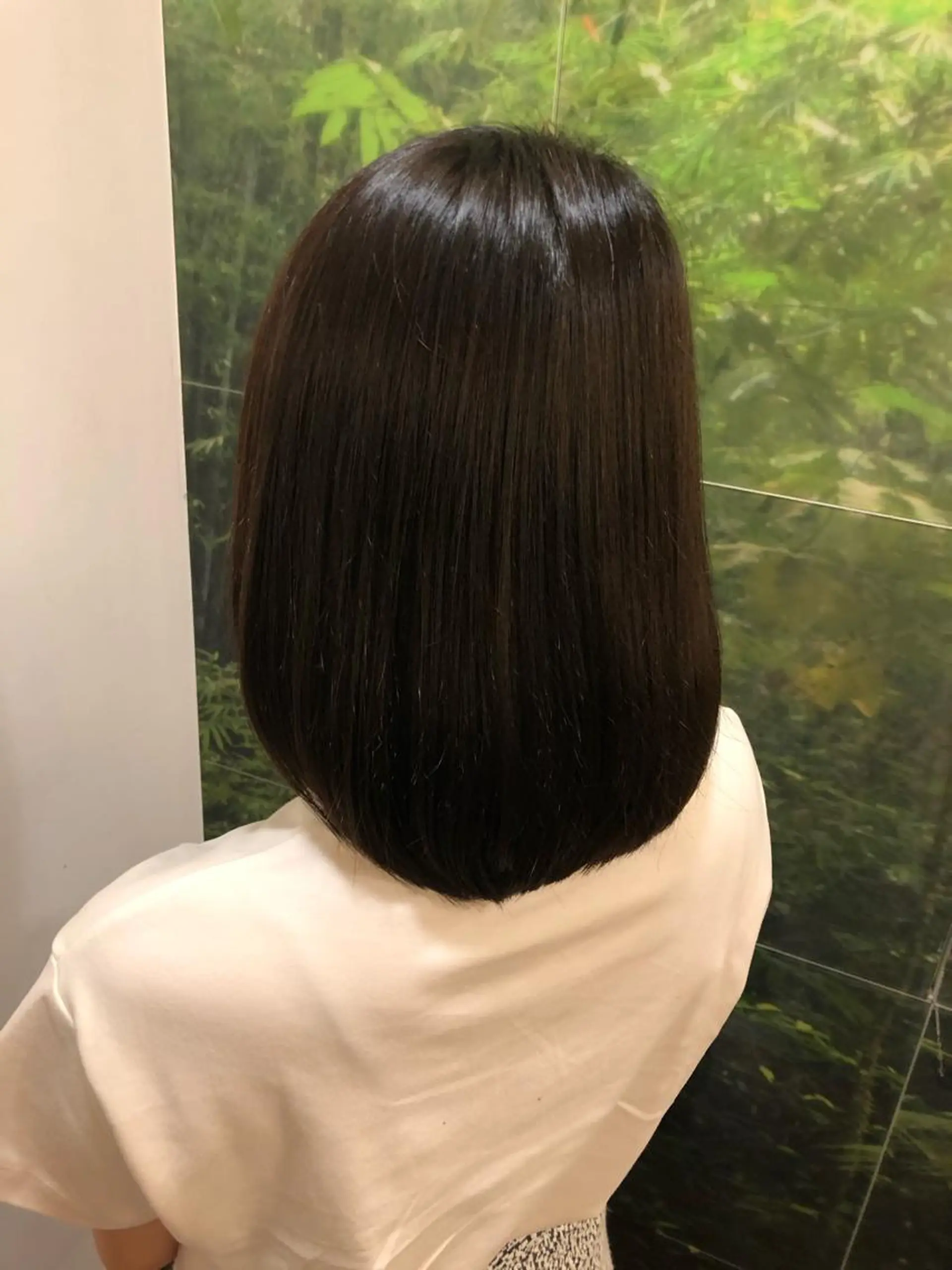 ミディアム カット ヘアカラー トリートメント ヘアセット 美髪/髪質改善 顔周り/透明感カラーのヘアスタイル