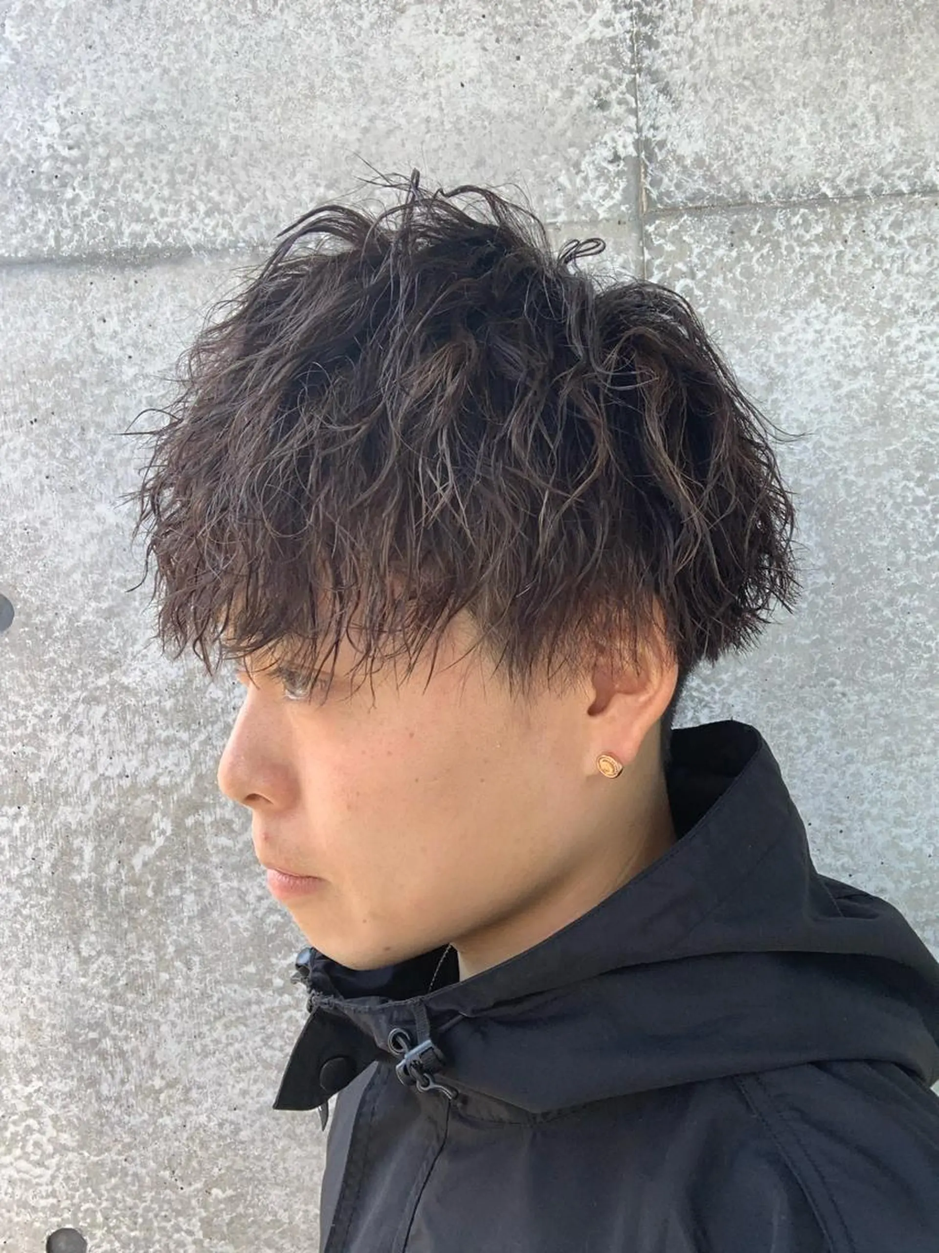 ショート カラー パーマ メンズ メンズパーマフェード シモジタカヒロのヘアスタイル