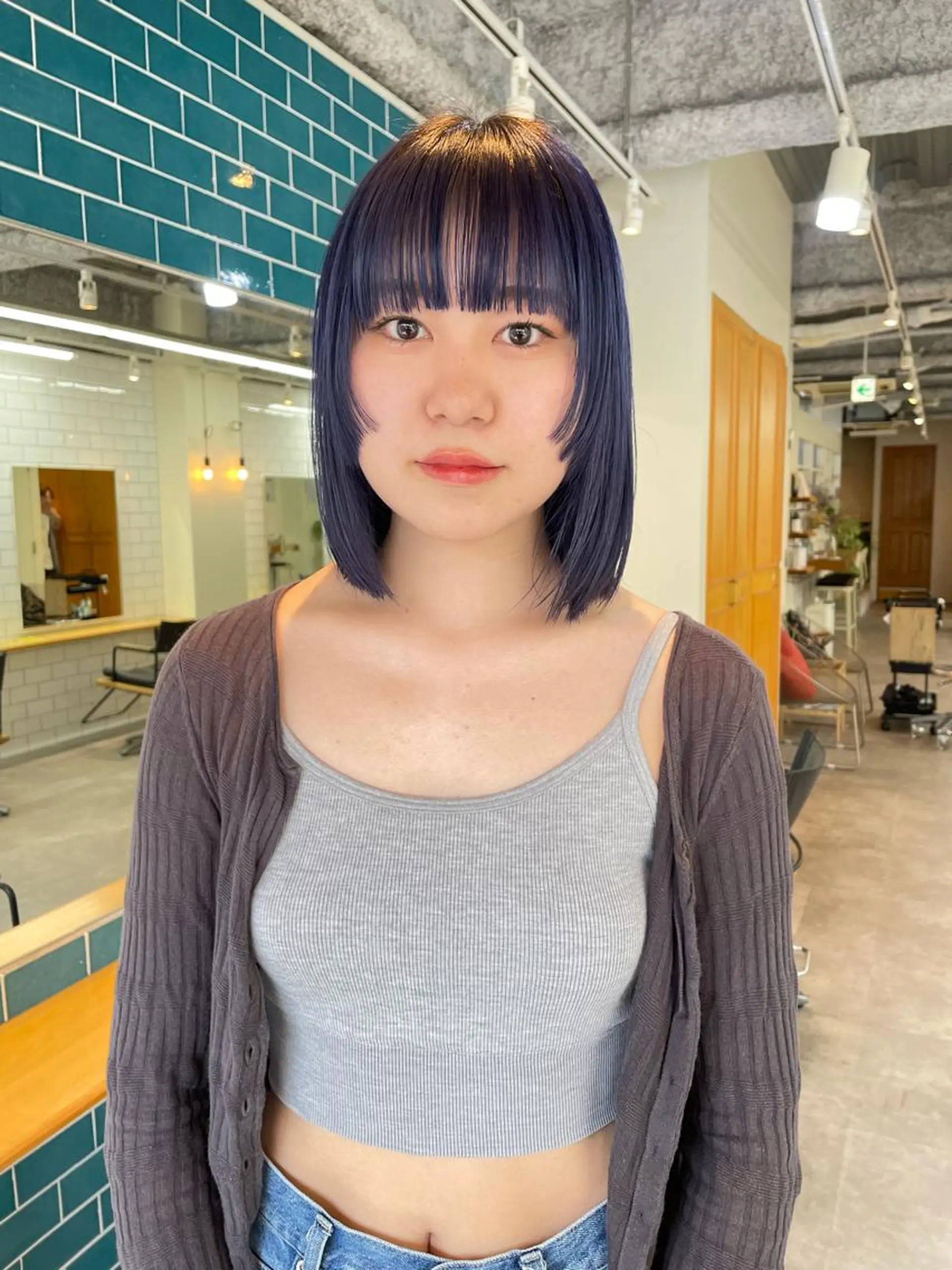 ミディアム カラー カット ヘアカラー トリートメント comomoブリーチ ハイトーン/ボブのヘアスタイル