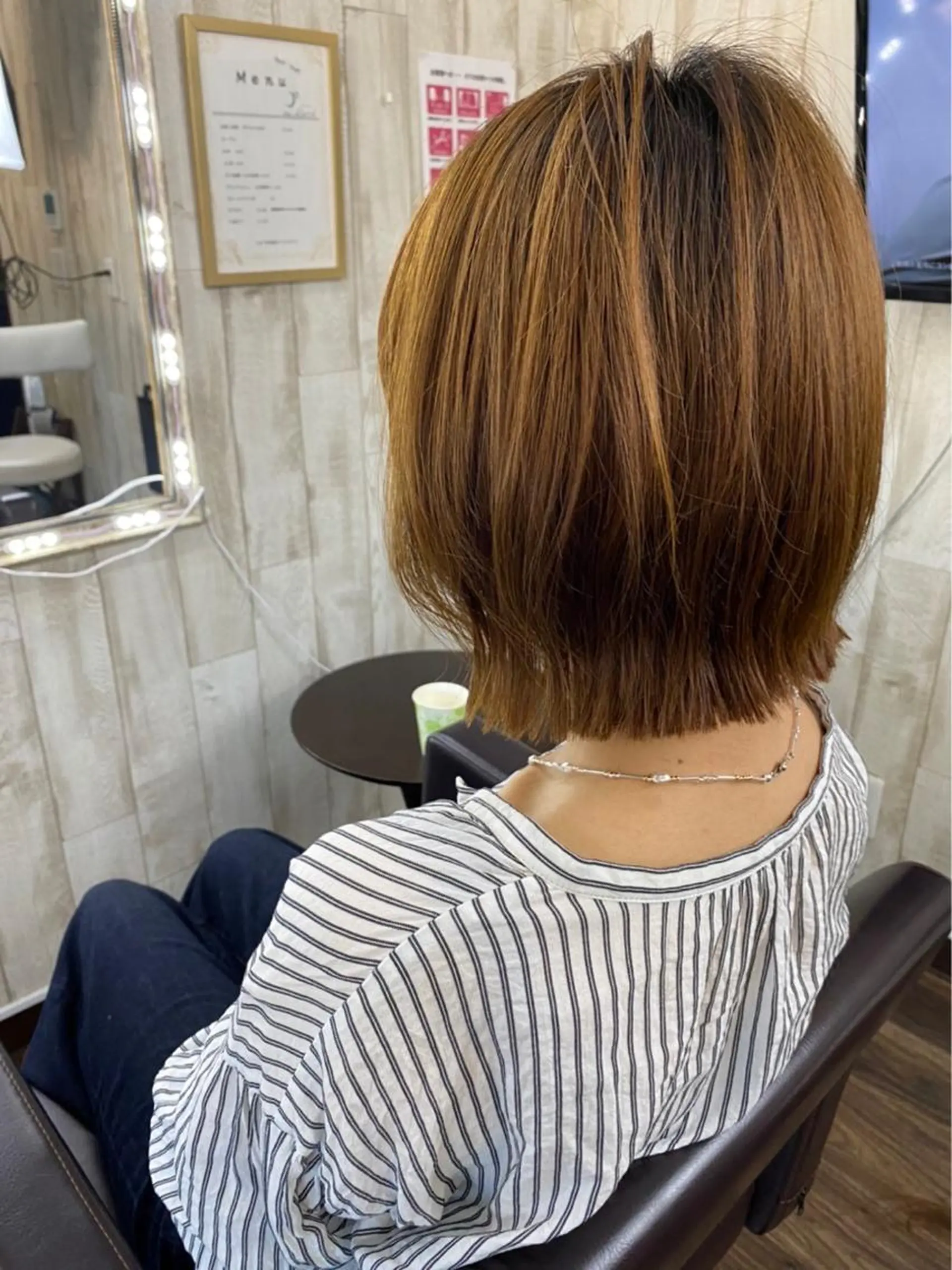 ショート 切りっぱなしボブ ボブ カット ヘアカラー トリートメント モリナガ ヒトミのヘアスタイル