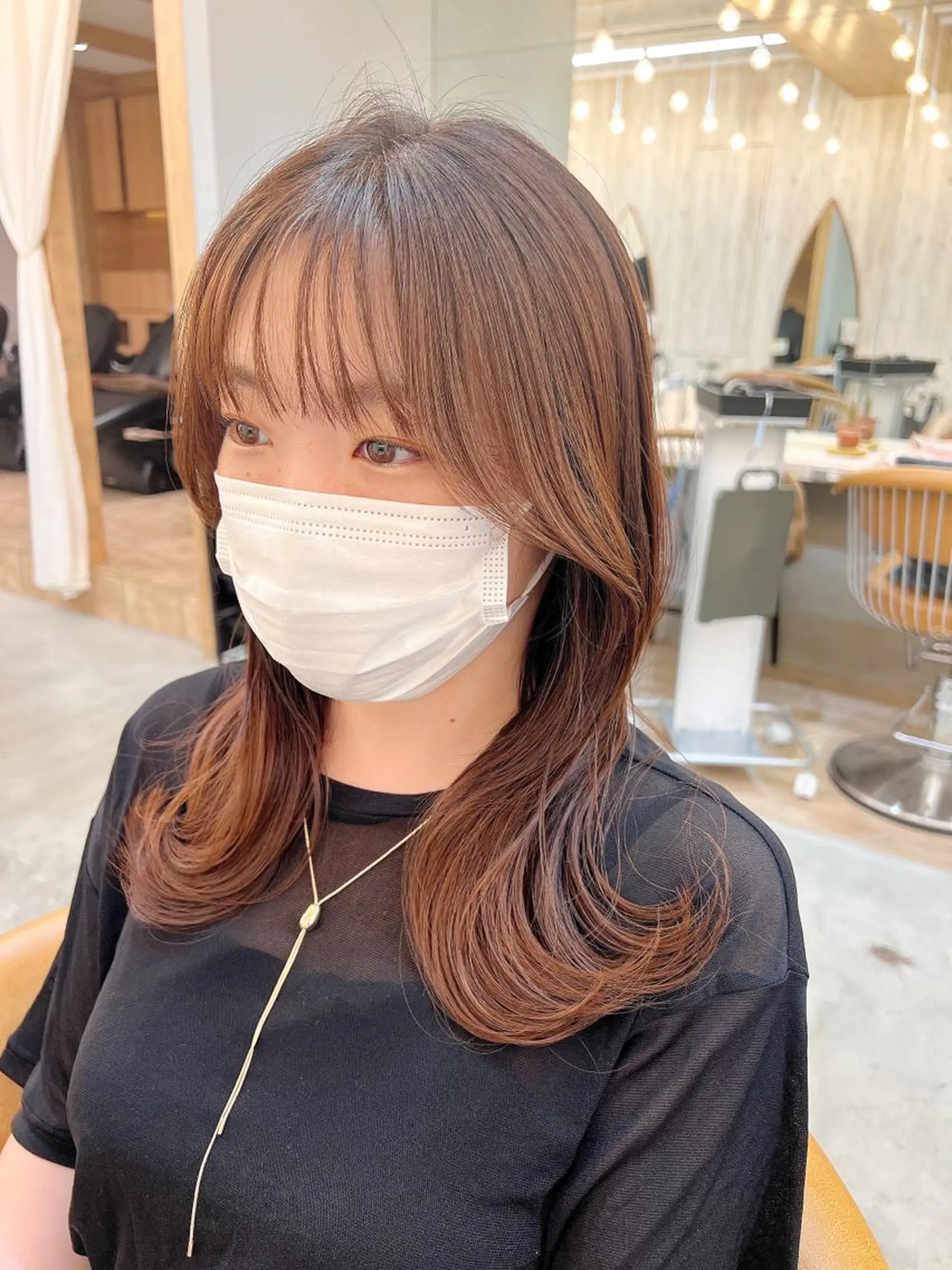セミロング カット ヘアカラー トリートメント 🌷韓国レイヤー/艶 カラー🇰🇷amiのヘアスタイル