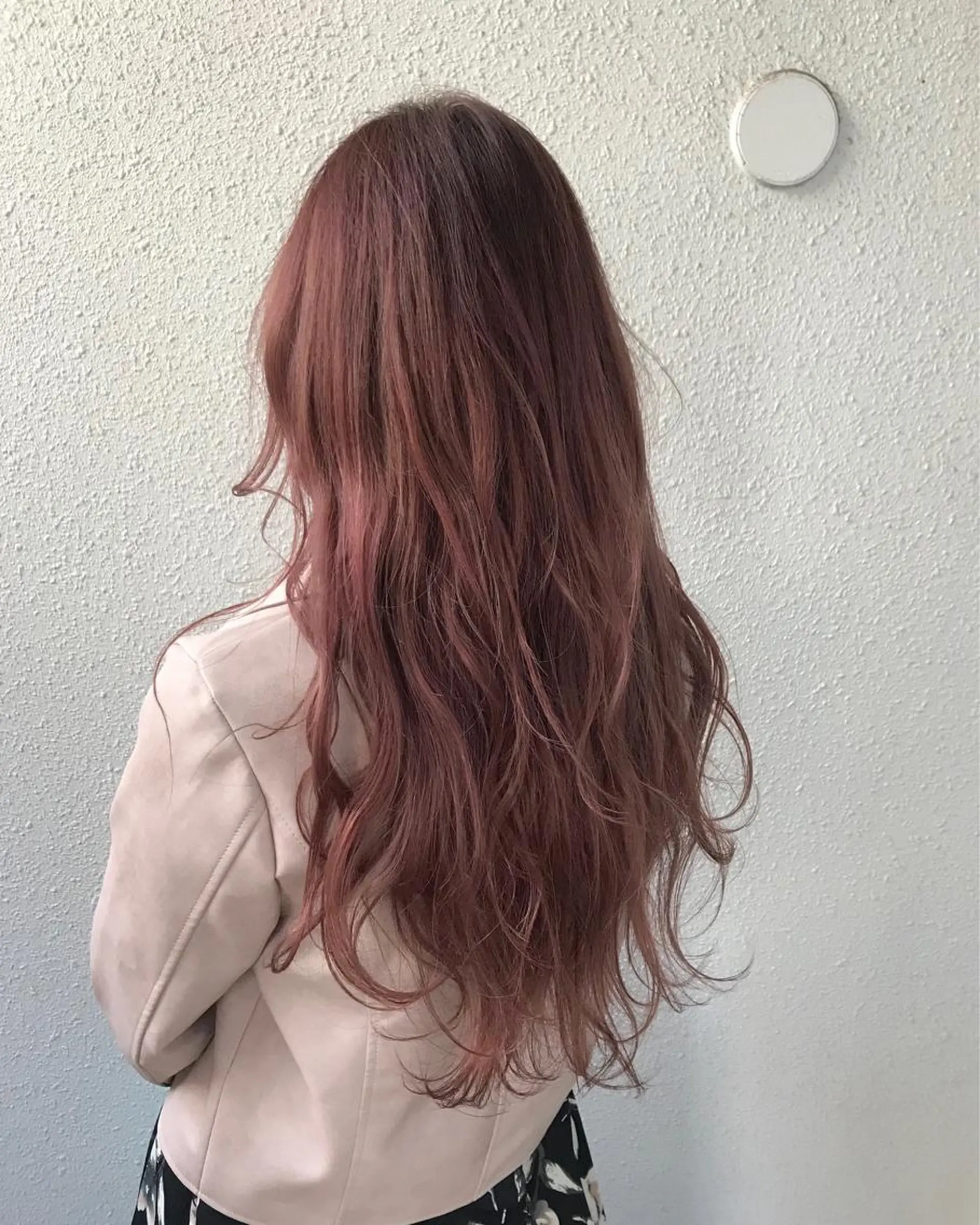 ロング カラー ブリーチ ダブルカラー ピンクカラー ピンクパープル パープルカラー インナーカラー/天神 ブリーチ/吉田のヘアスタイル