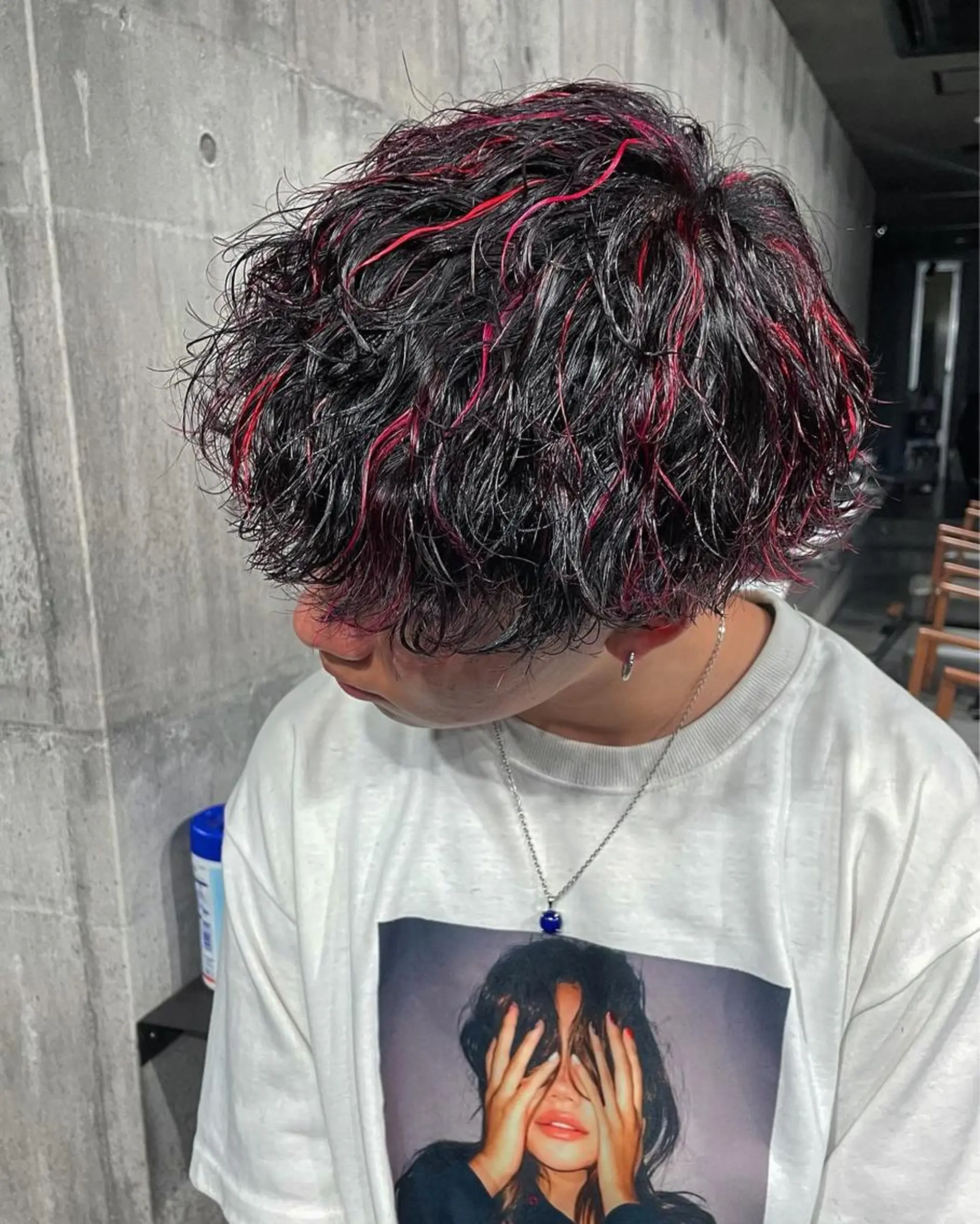 カラー パーマ ハイライトカラー ピンクカラー レッドカラー 👾TAMURA MAAYA👾のヘアスタイル
