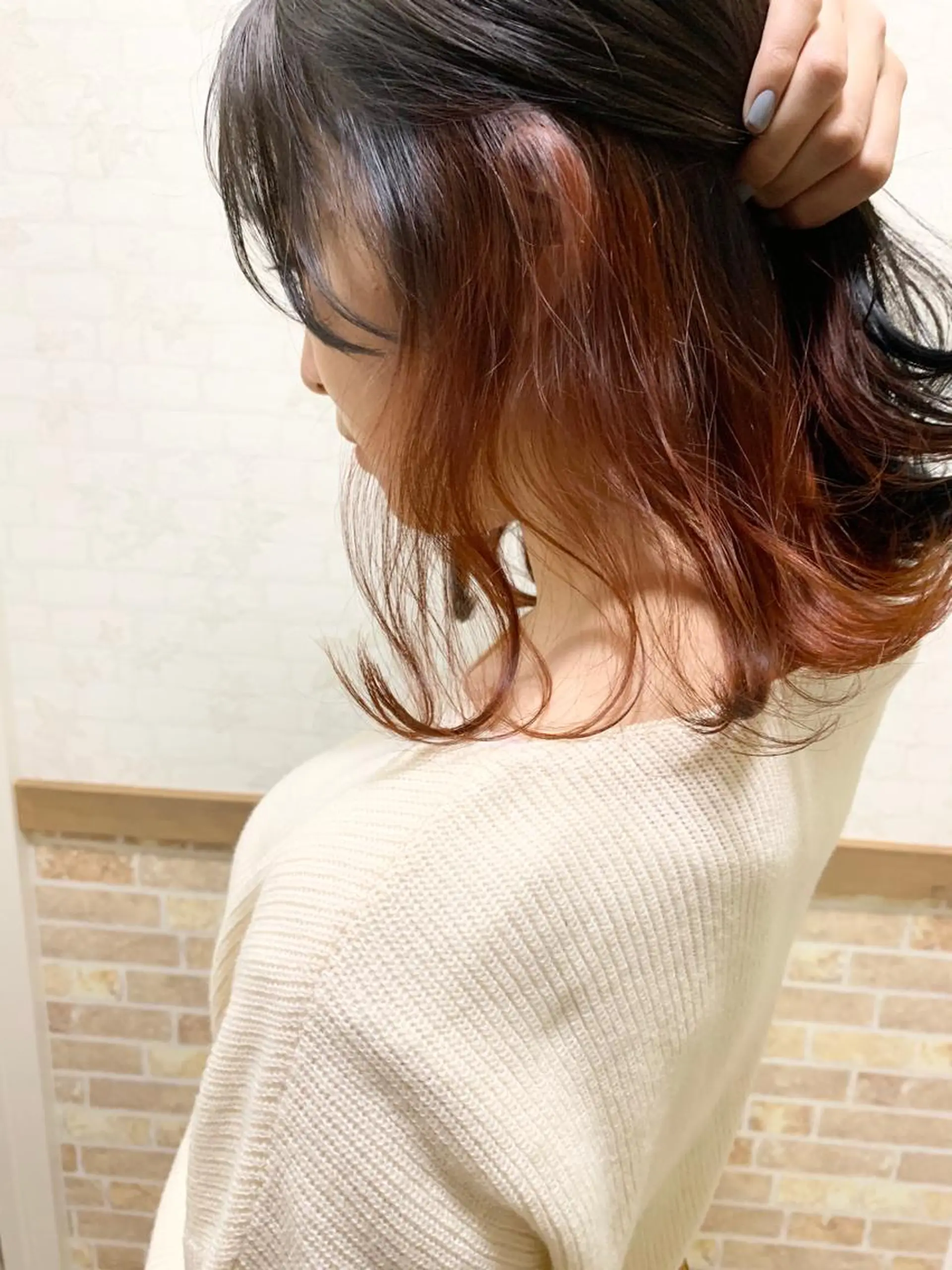 ミディアム ヘアカラー トリートメント Selene hair OSAKAのヘアスタイル